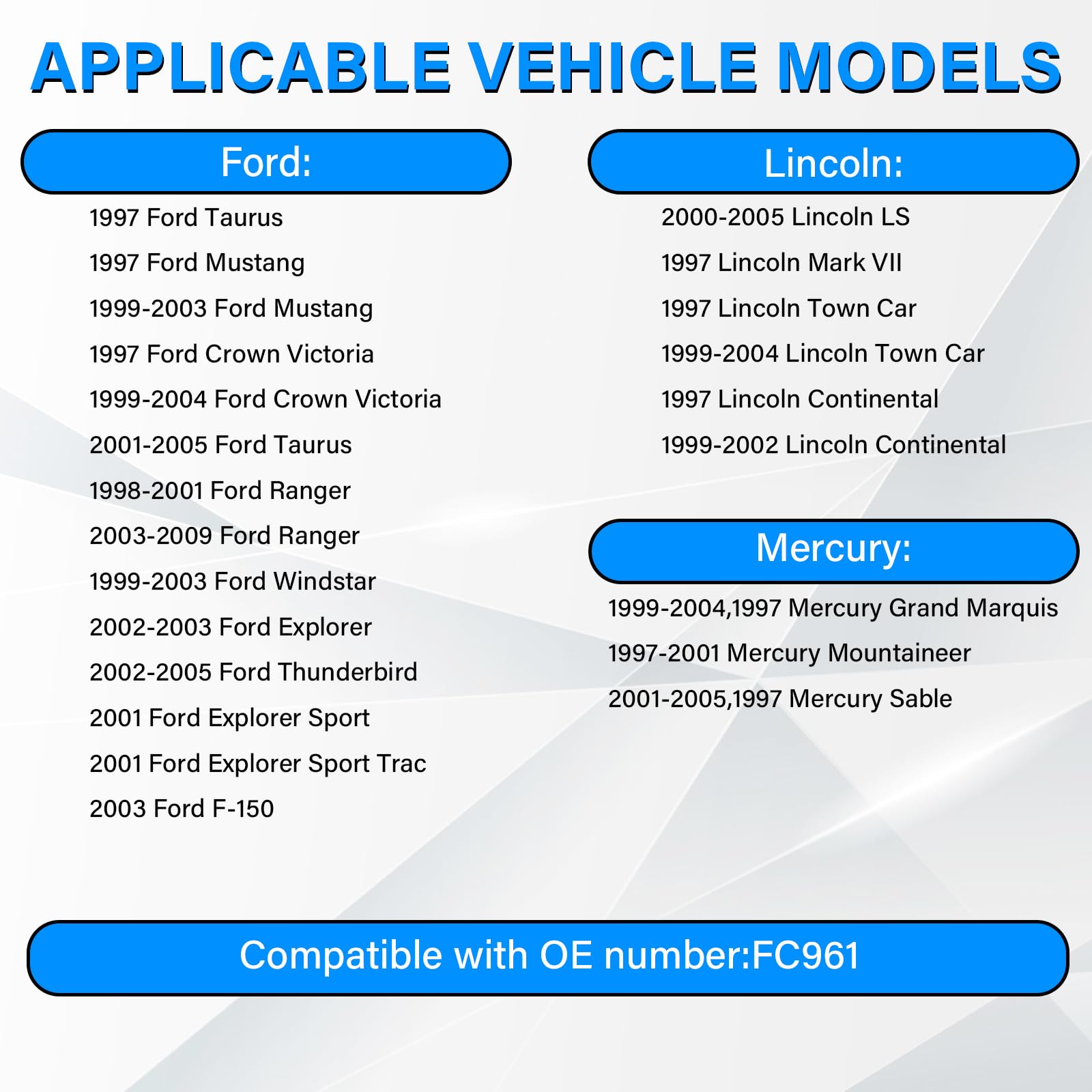 Gas Cap Replacement XU5Z-9030-JA for Ford 1997-2004 Mustang, 1998-2009 Ranger, 1997-2003 Explorer, 1999-2004 Town Car,1998-1999
