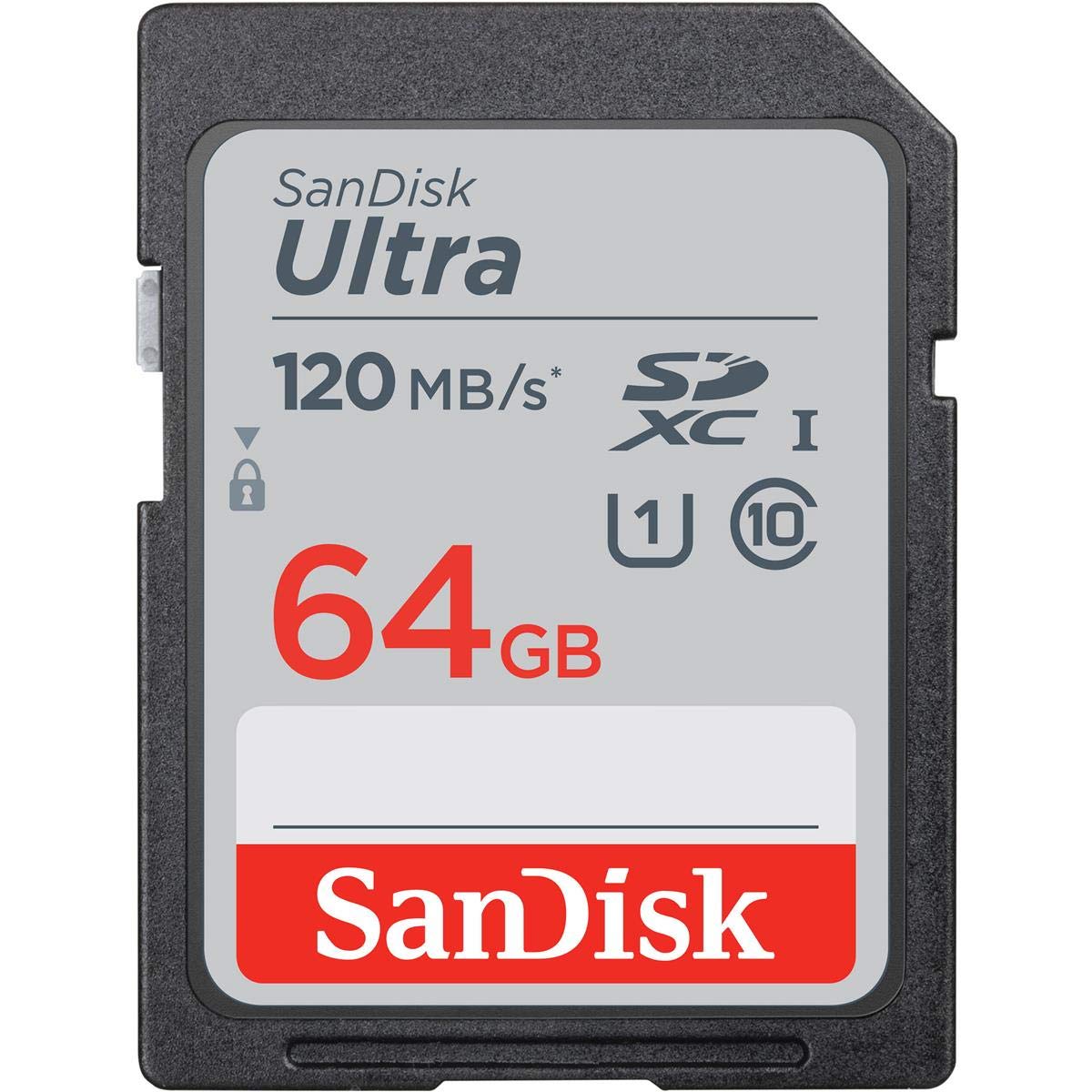 SanDisk 64GB Ultra SDXC UHS-I Memory Card - 120MB/s  C10  U1  Full HD  SD Card - SDSDUN4-064G-GN6IN [Older Version]-New