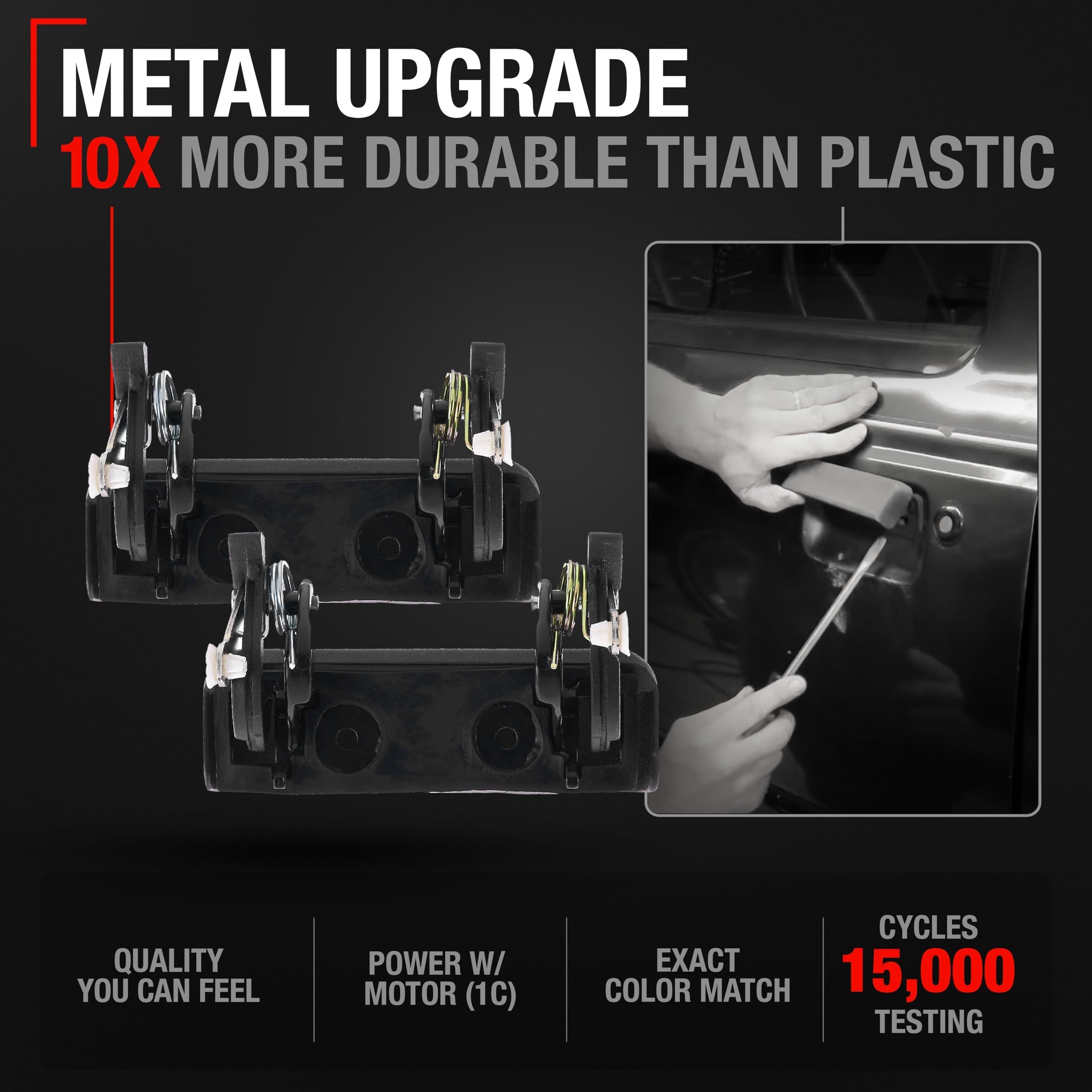 T1A Exterior Front Driver & Passenger Door Handle, Upgraded Metal - Compatible With 1993-2000 Ford Ranger, 94-00 Mazda B2300 B25