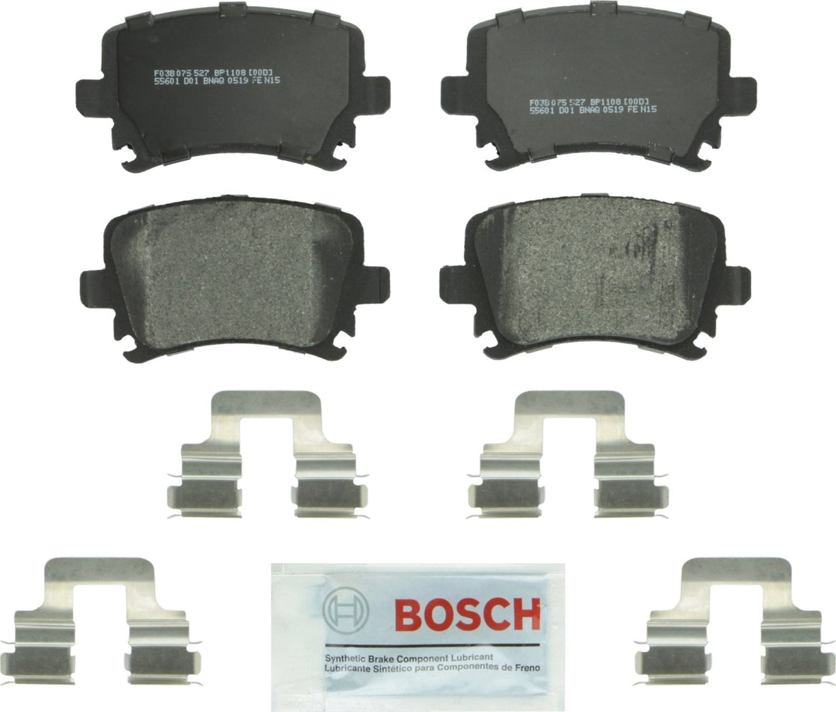 BOSCH BP1108 QuietCast Premium Semi-Metallic Disc Brake Pad Set - Compatible with Select Audi A3, A4, A6, TT, Quattro; Volkswage