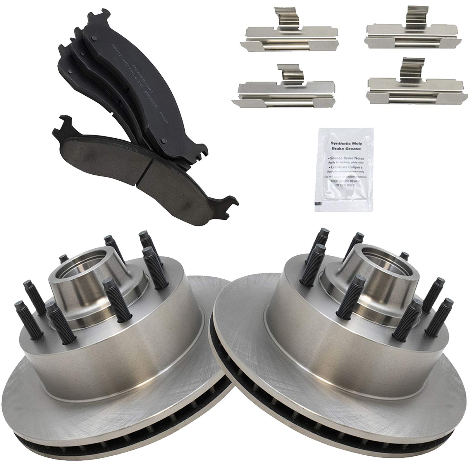 Trq Abs Front Brake Pad & Rotor Pair Kit Set Premium For Ford Van Econoline