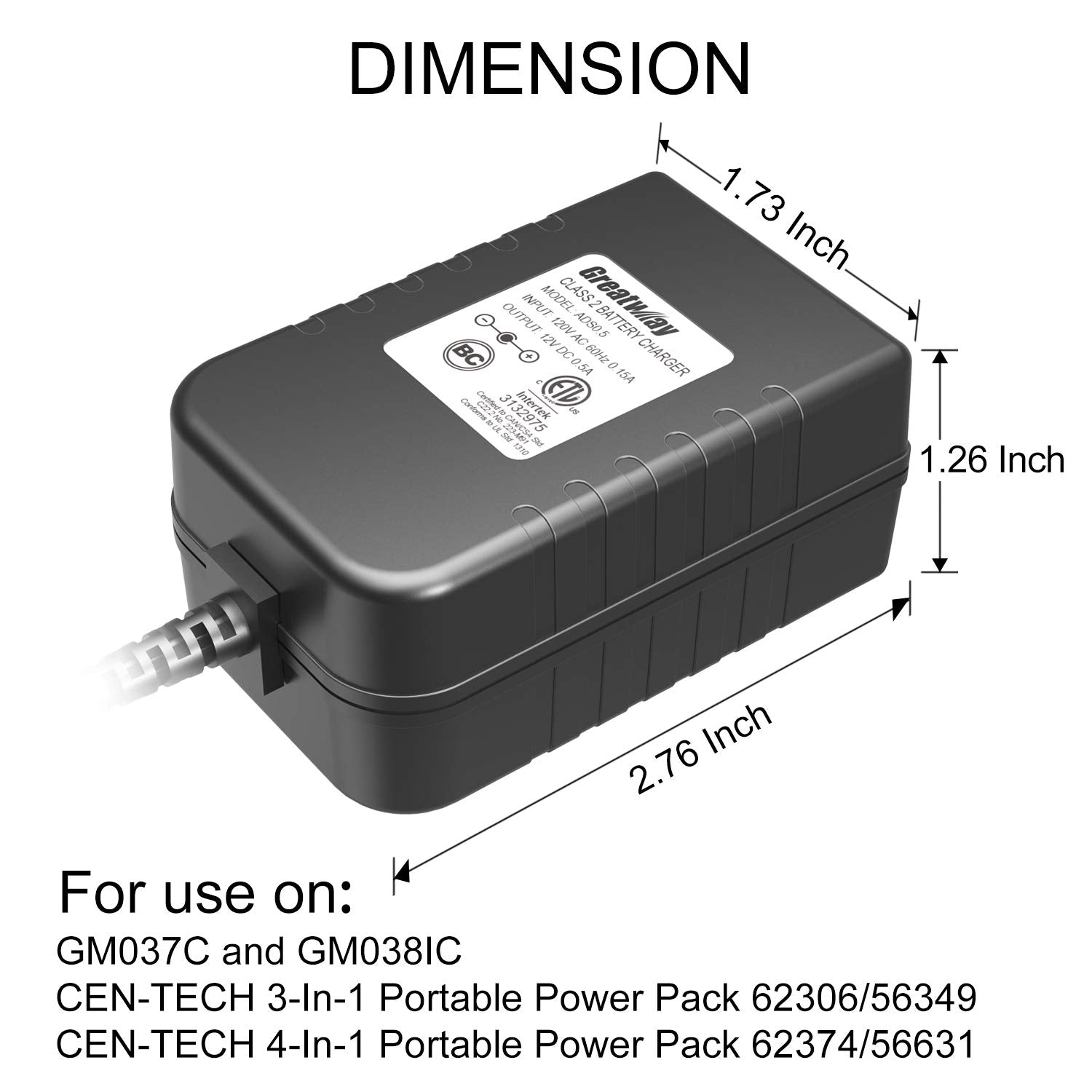 Battery Charger Ads0.5 12V 0.5A