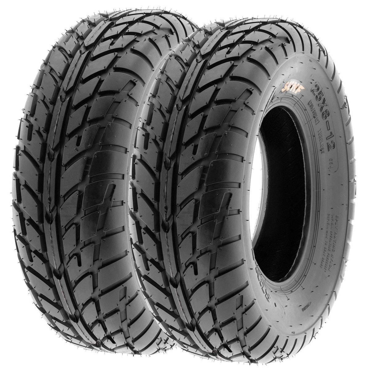Pair Of 2 Sunf A021 Tt Sport Atv Utv Dirt & Flat Track Tires 25X8-12, 6 Pr, Tubeless