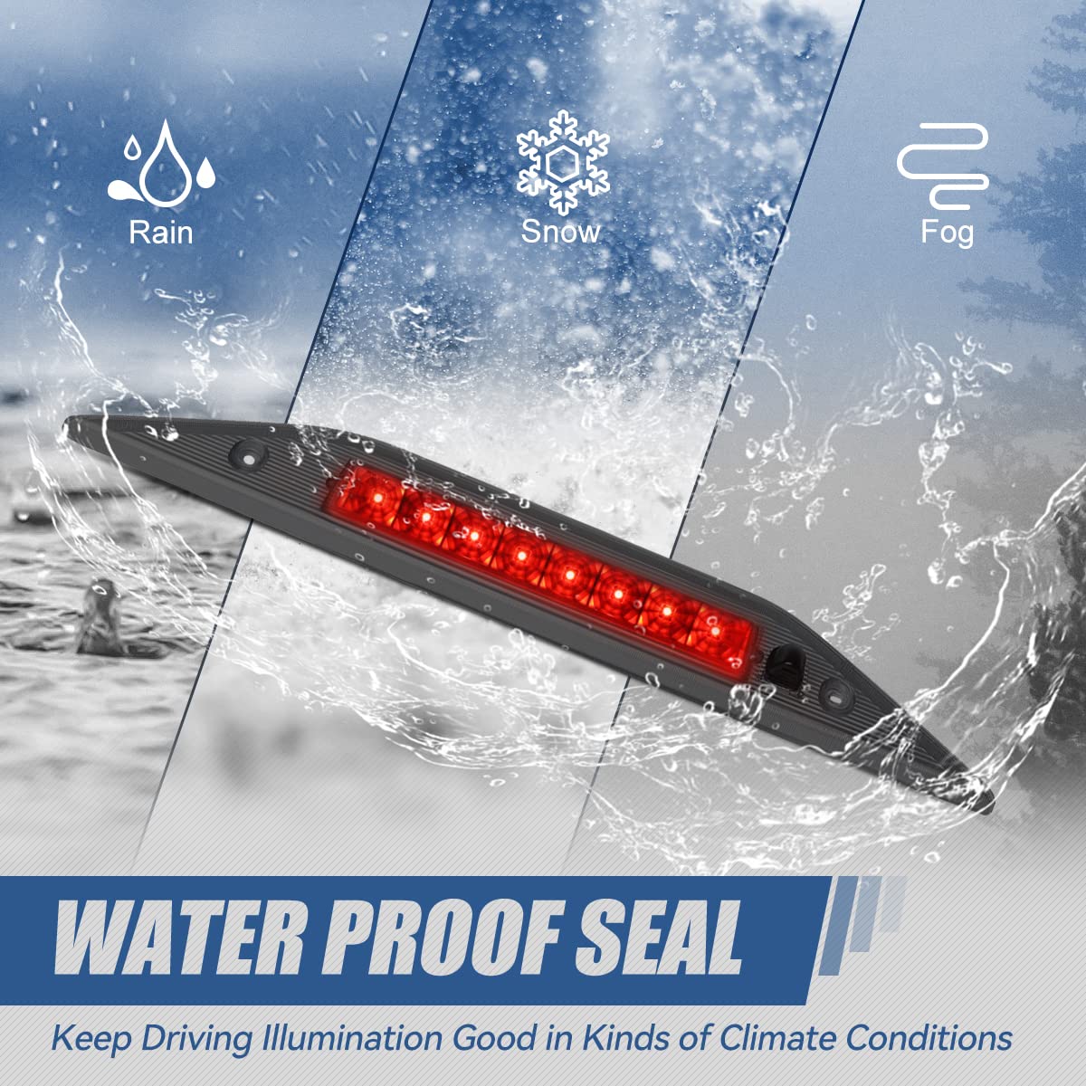 Auto Dynasty High Mount Smoked Housing Led 3Rd Tail Brake Light Stop Lamp Compatible With Ford Freestyle