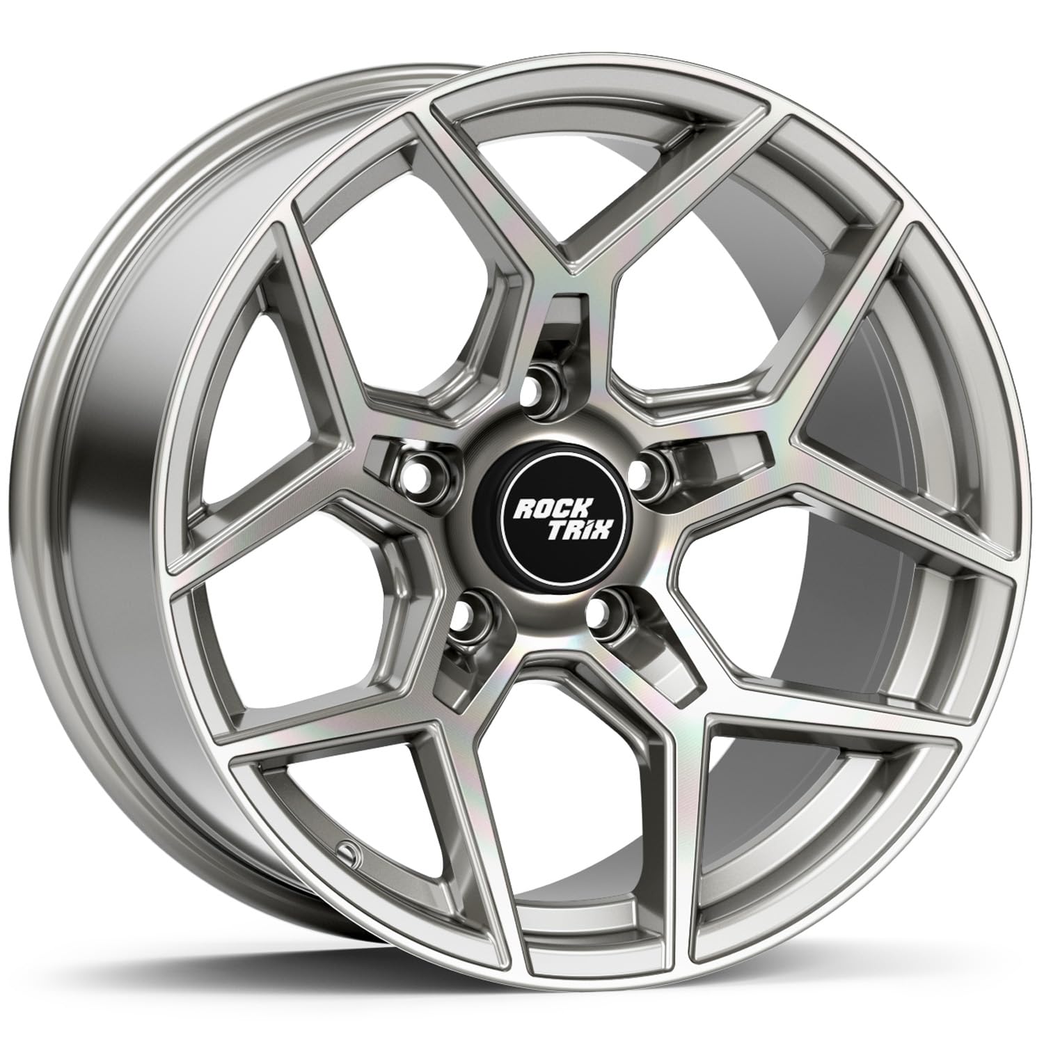 Rocktrix Rt105 18 Inch Wheel Compatible With Jeep Wrangler Jk Jl 18X9 5X5 Wheels (-12Mm Offset, 4.5'' Backspace) 5X5 Pcd, 71.5Mm