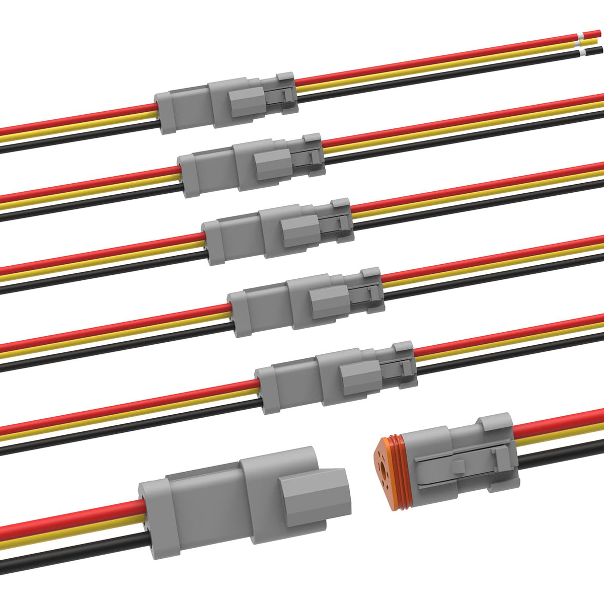 Newdeli Deutsch 3 Pin Connector Kit Waterproof Electrical Connector 16 Awg Male And Female Automotive Wire Connectors For Car Tr