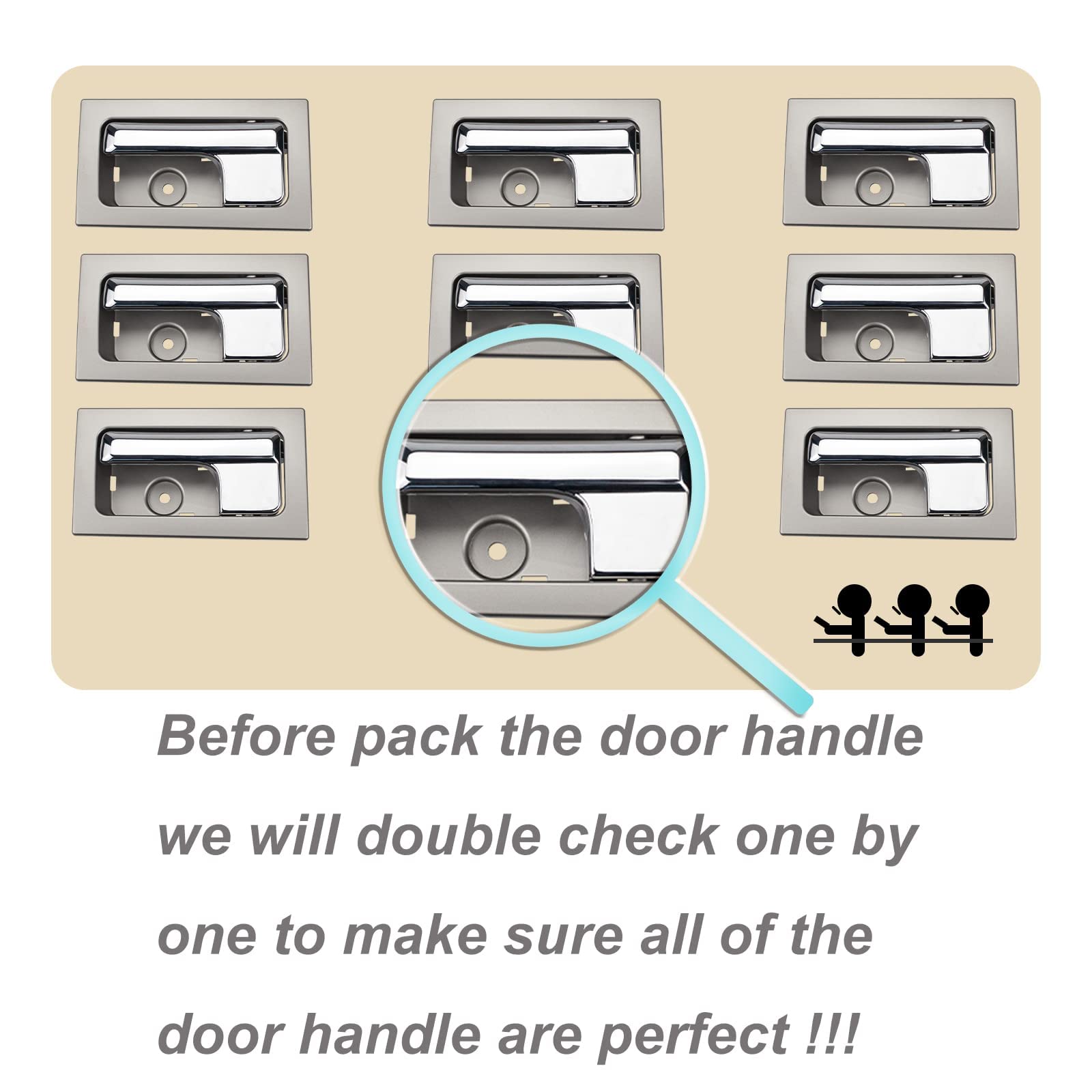 RLB-HILON Interior Door Handle Compatible with Ford F150 2009 to 2014 Year Front or Rear Left Driver Side Door, Chrome Lever Gra
