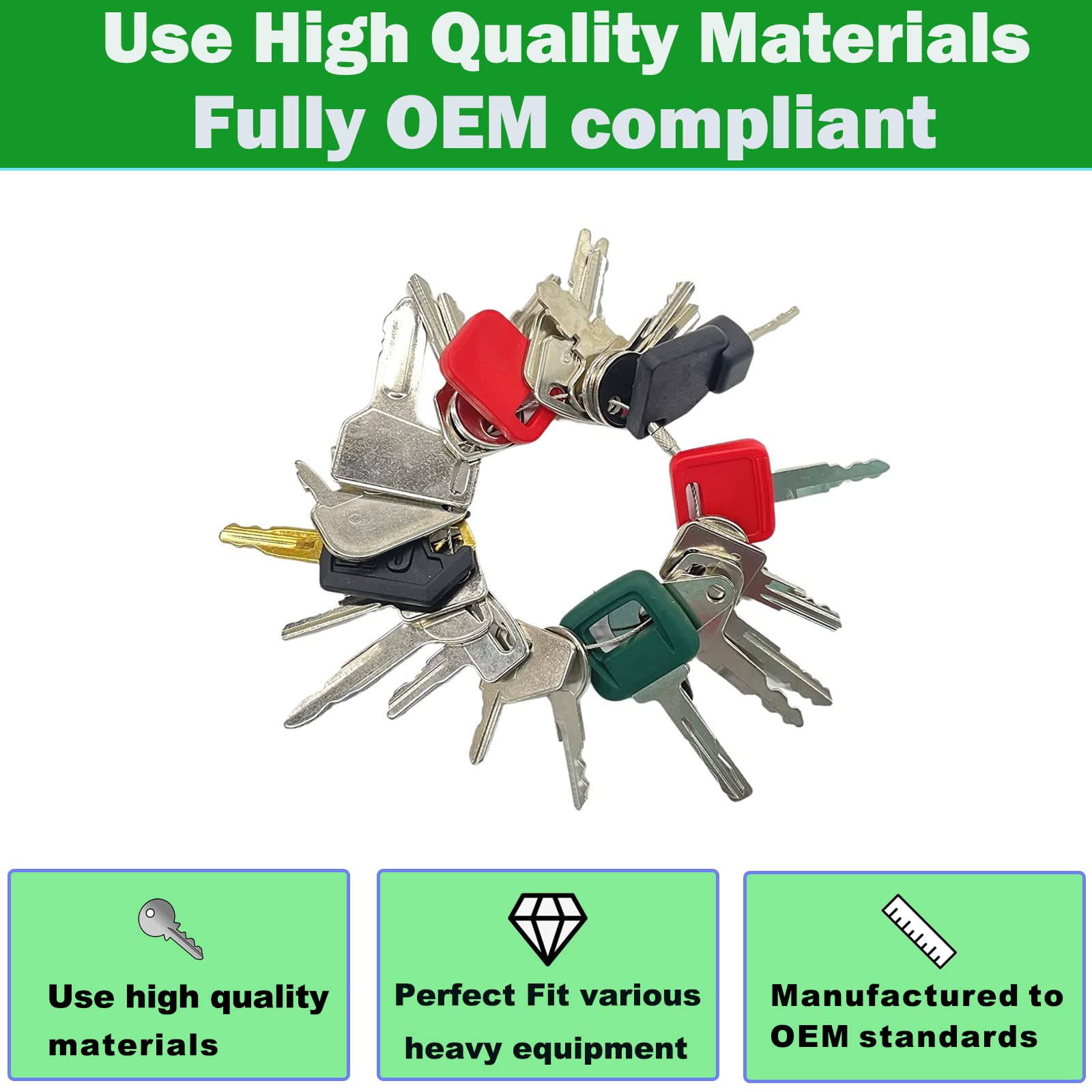 Heavy Equipment Keys Master Set, Construction Ignition Key Set Fits Case,Komatsu,Hyster, Cat, Jcb, Daewoo, Jlg, Jd, Forklift, Cr