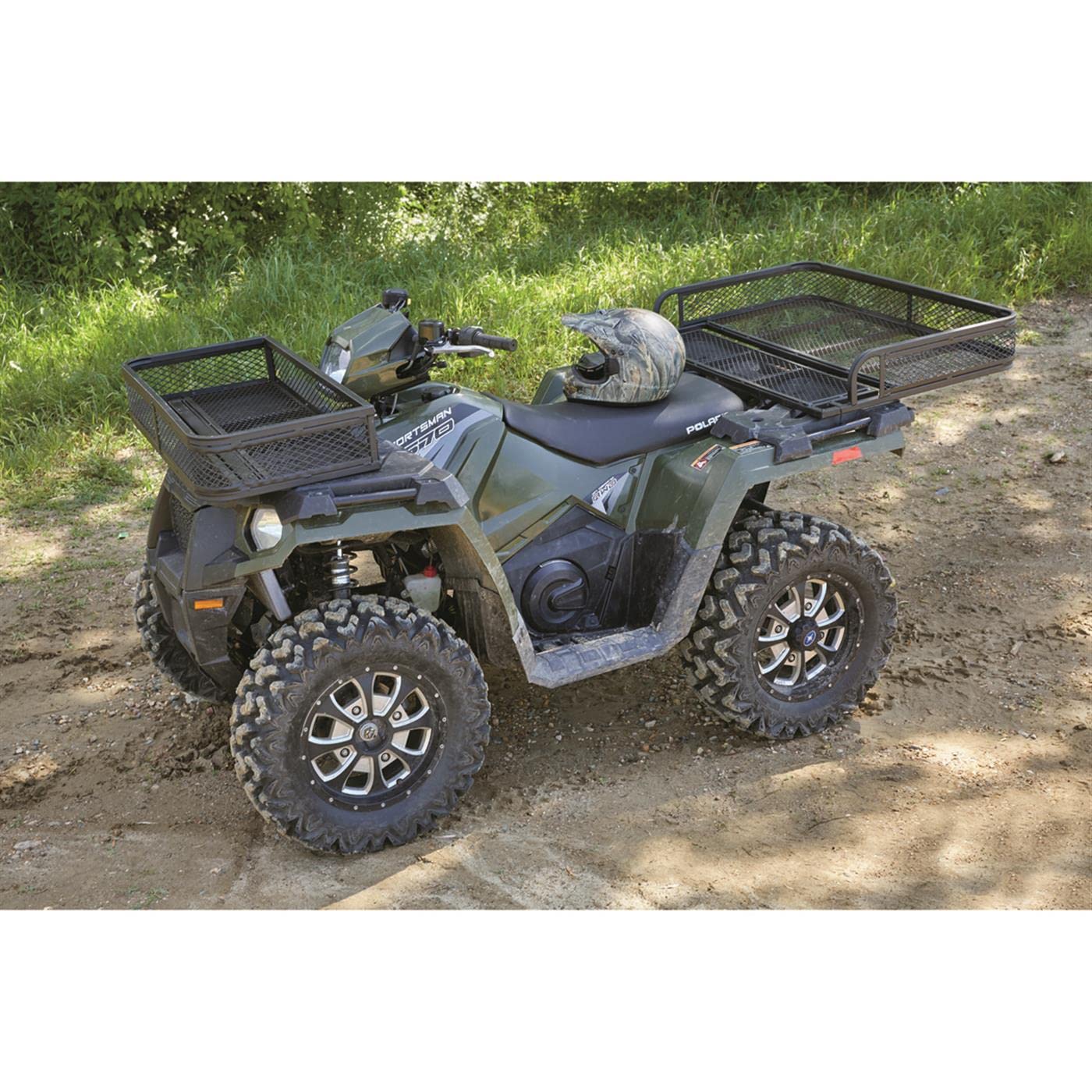 Guide Gear Universal ATV Front and Rear Cargo Basket Set, Luggage Carrier Racks, Heavy-Duty Steel Mesh, 2 Piece
