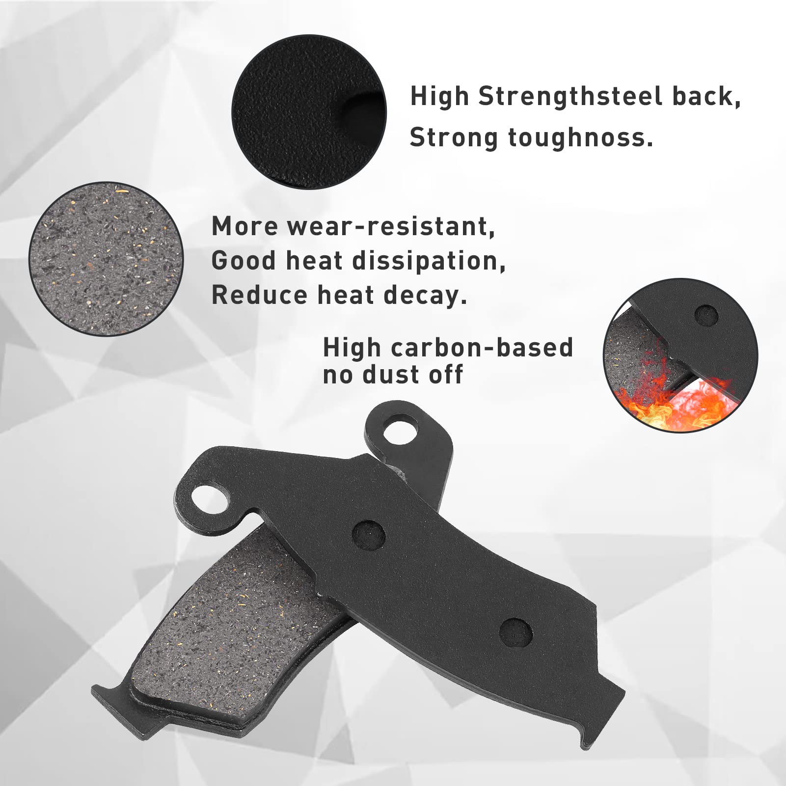 Sollon Front and Rear Brake Pads for Kawasaki KX250 KX250F KX450F KLX450R, for Suzuki RM-Z 250 RM-Z 450 RMX450- for Yamaha YZ125