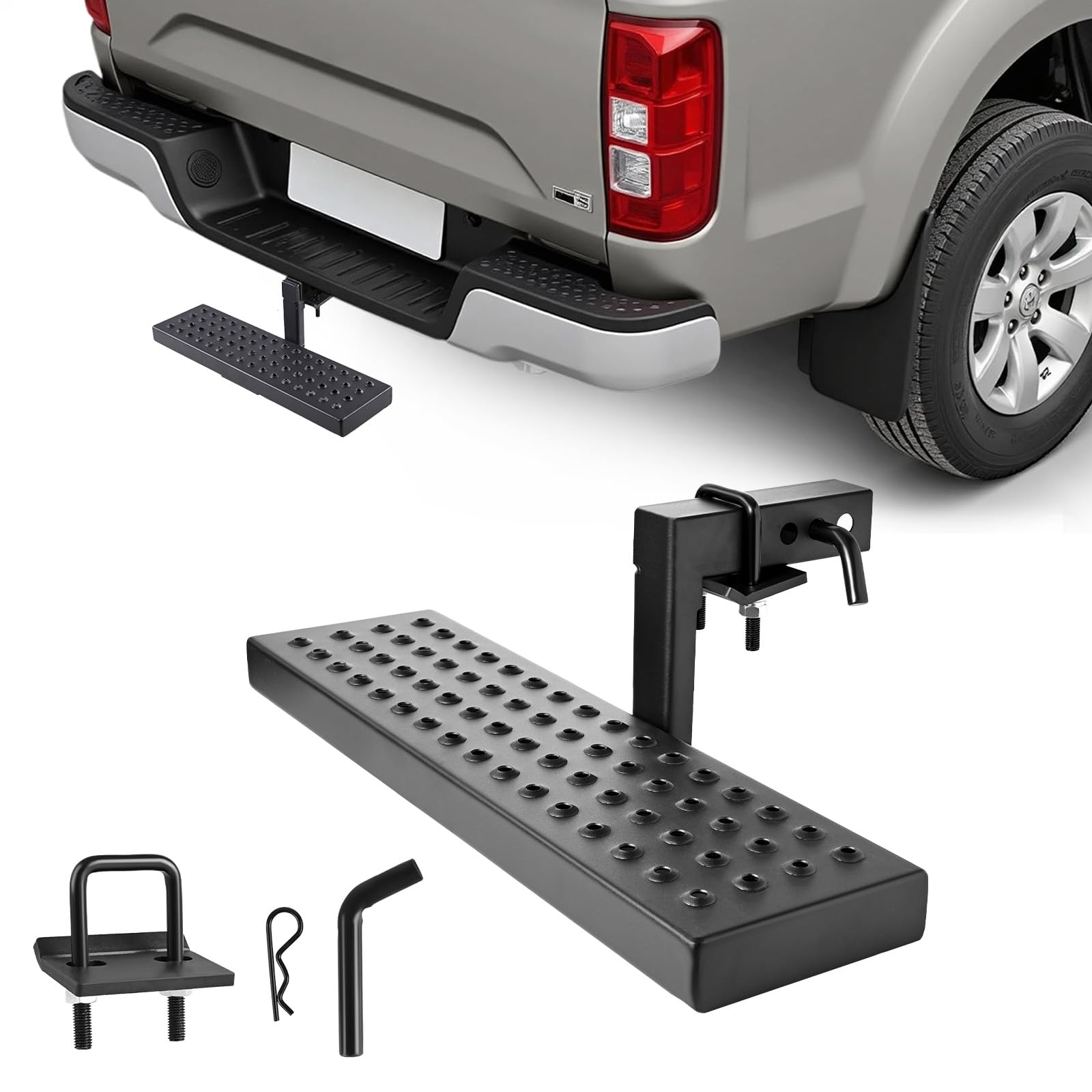 VEVOR Hitch Step for 2 Inch Receiver, Universal Rear Bumper Guard Protector with 350 LBS Load Capacity, Wide & Non-Slip Tow Hitc