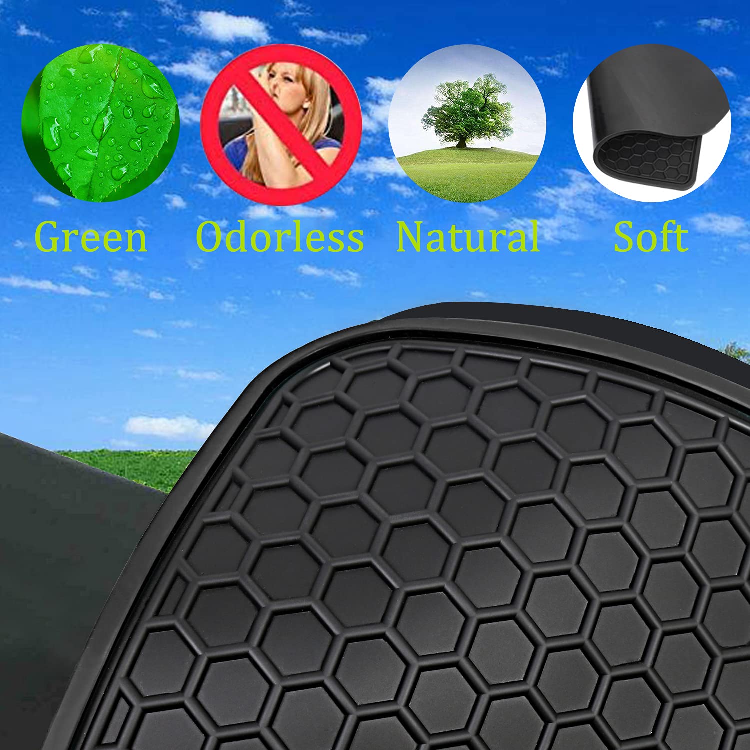 Matericuo Car Floor Mats Custom Fit For Toyota 4Runner 2013-2024 / Lexus Gx460 2014-2023 Full Black Rubber Auto Liner Mats All W