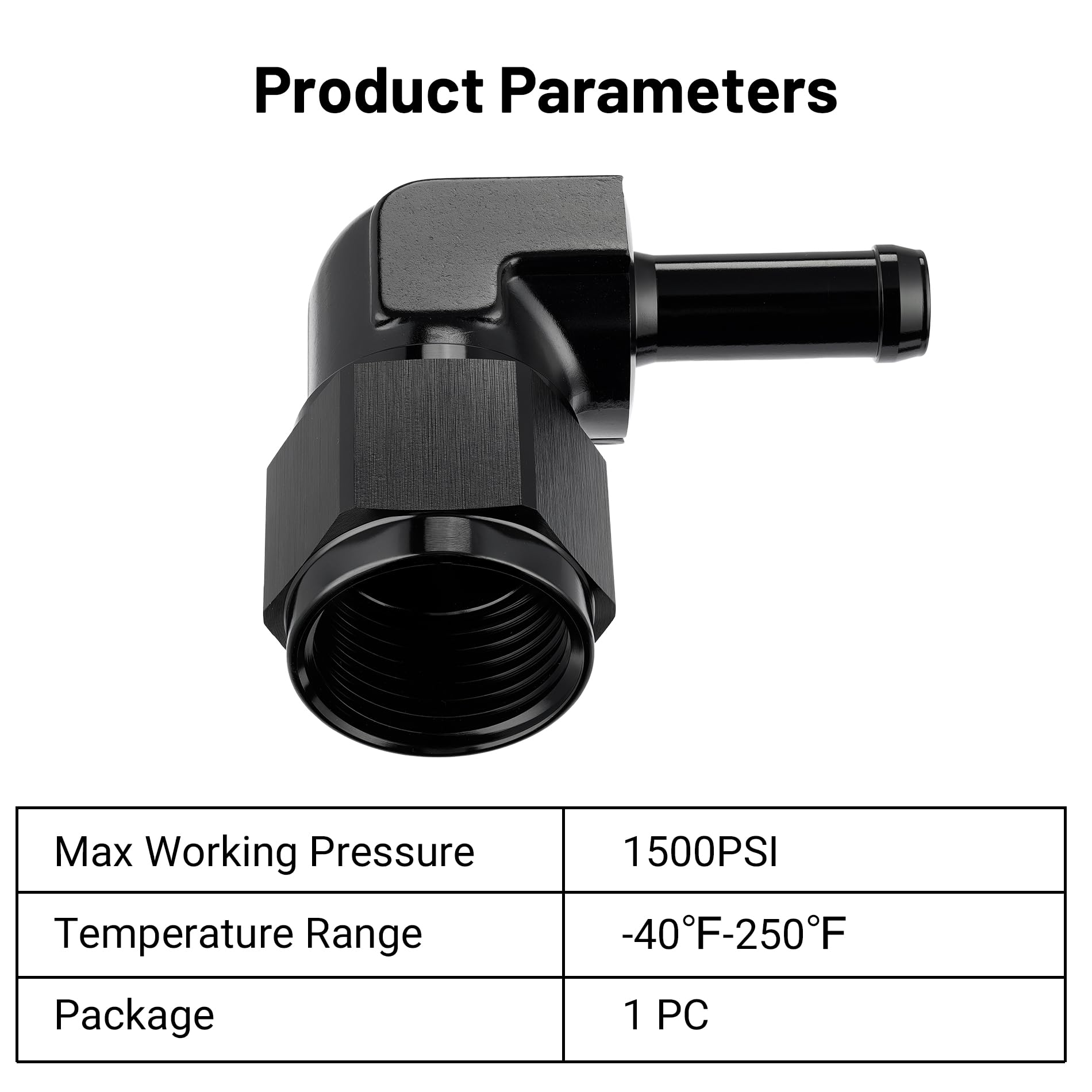 EVIL ENERGY 10AN Female to 3/8 '' Barb Hose Fitting 90 Degree Swivel