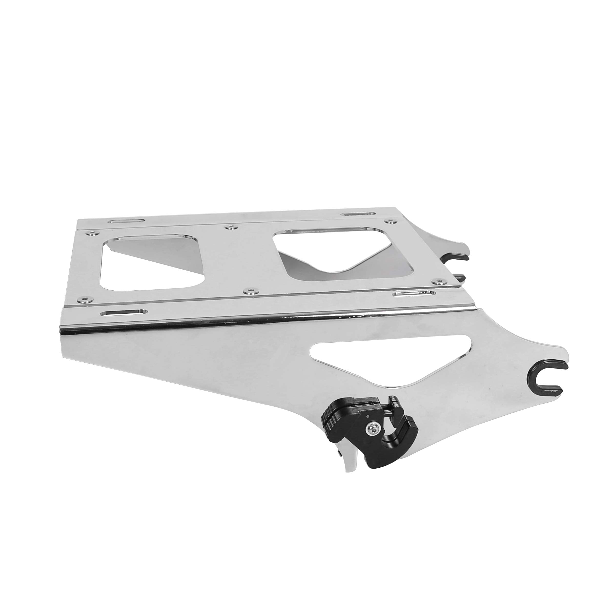 Ecotric 2 Two Up Tour Pack Mounting Rack Compatible With Harley Davidson Touring 2014-2024 Road King Street Glide Road Glide Electra Glide Detachable Mount Luggage Rack (Chrome)