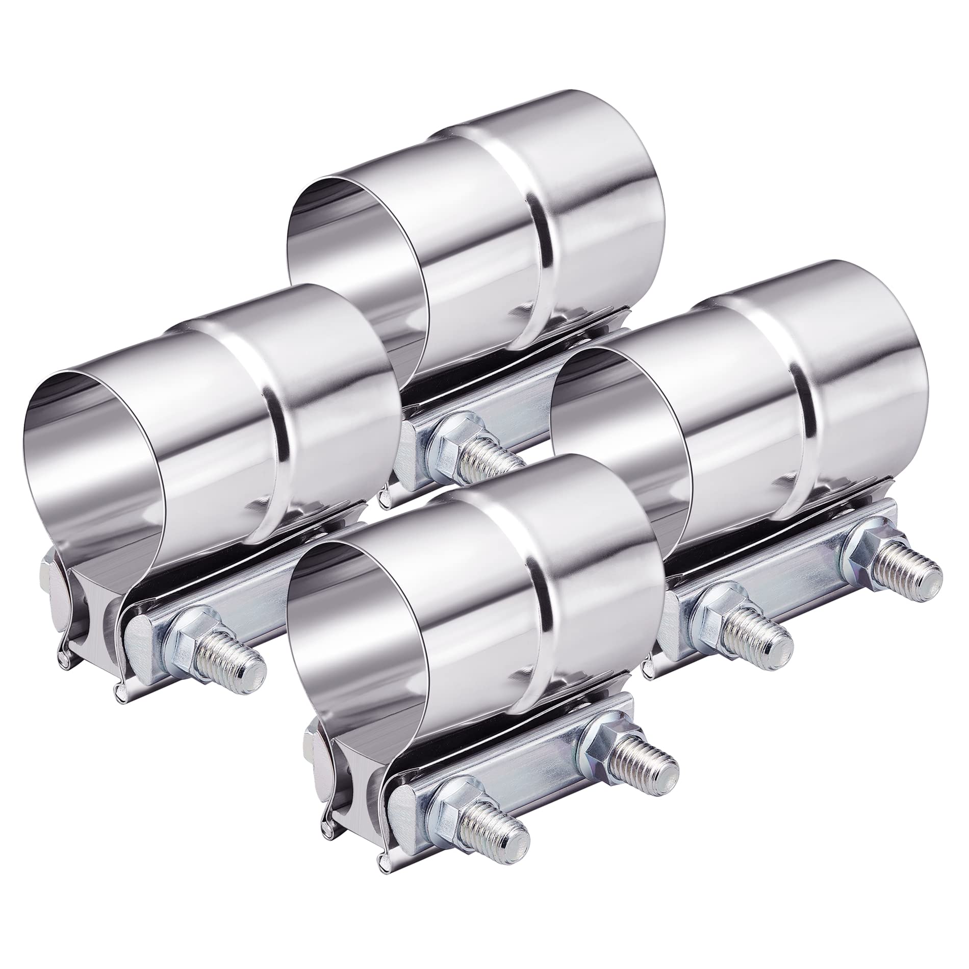 Evil Energy 2.25 Inch Exhaust Clamp, Lap Joint Band Clamp Stainless Steel 4Pcs