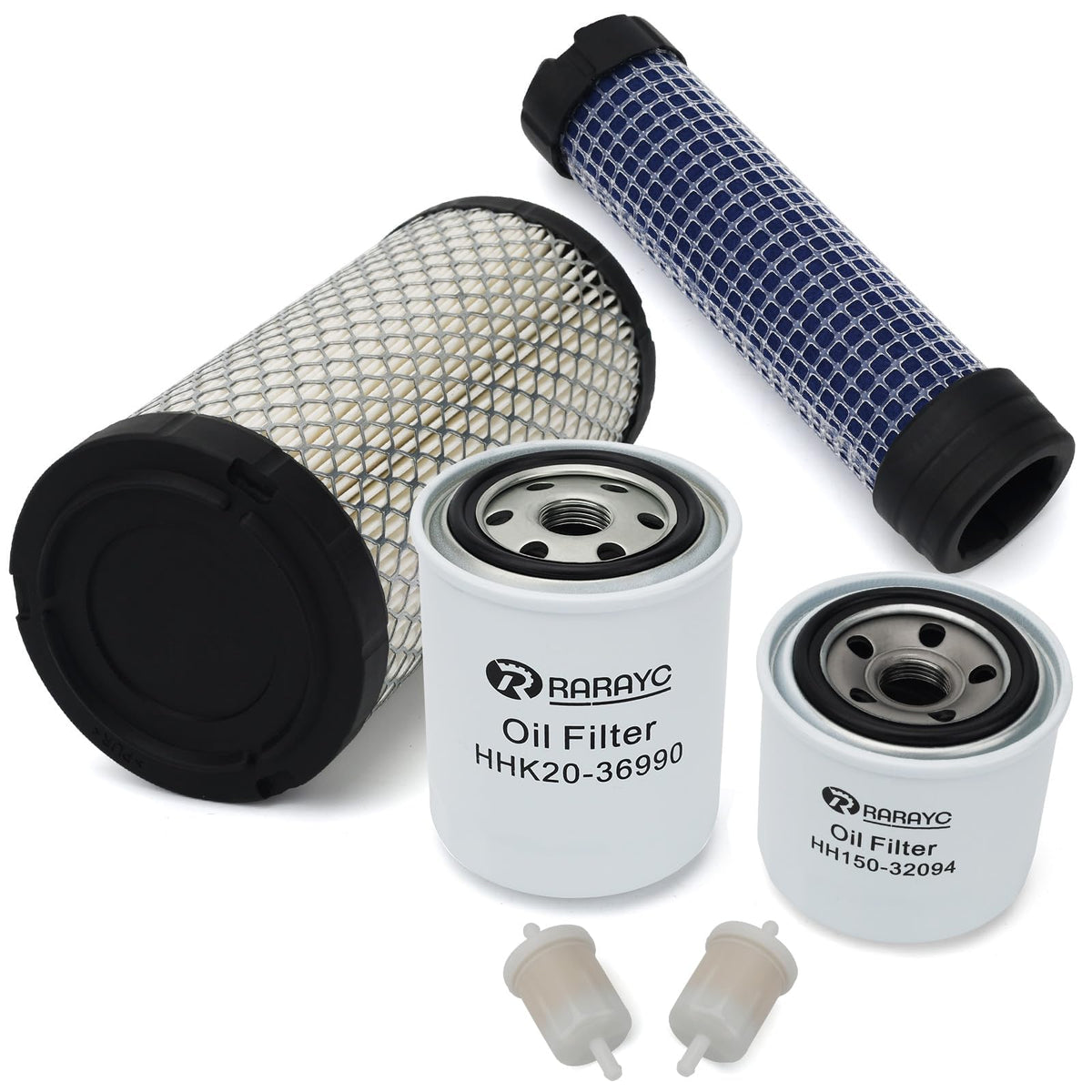 RARAYC Filter Maintenance Kit HH150-32430 K1211-82320 12581-43012 HHK20-36990 Air/Fuel/Oil/Hyd Compatible with Kubota BX22 BX23 
