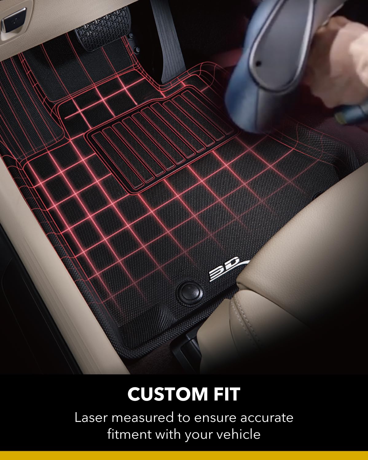 3D Maxpider Custom Fit Kagu Floor Mat (Black) Compatible With Nissan 370Z 2009-2020 - R1