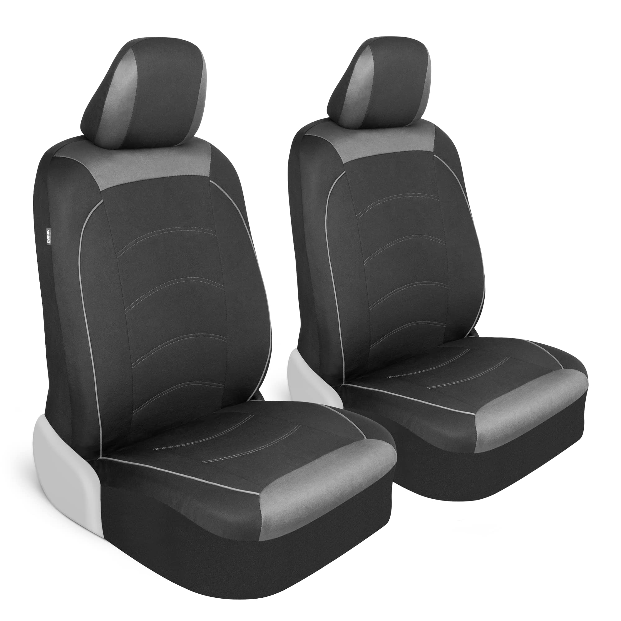 Motor Trend Black Cloth Car Seat Covers for Front Seats - Premium Automotive Bucket Seat Covers, Made for Vehicles with Removabl