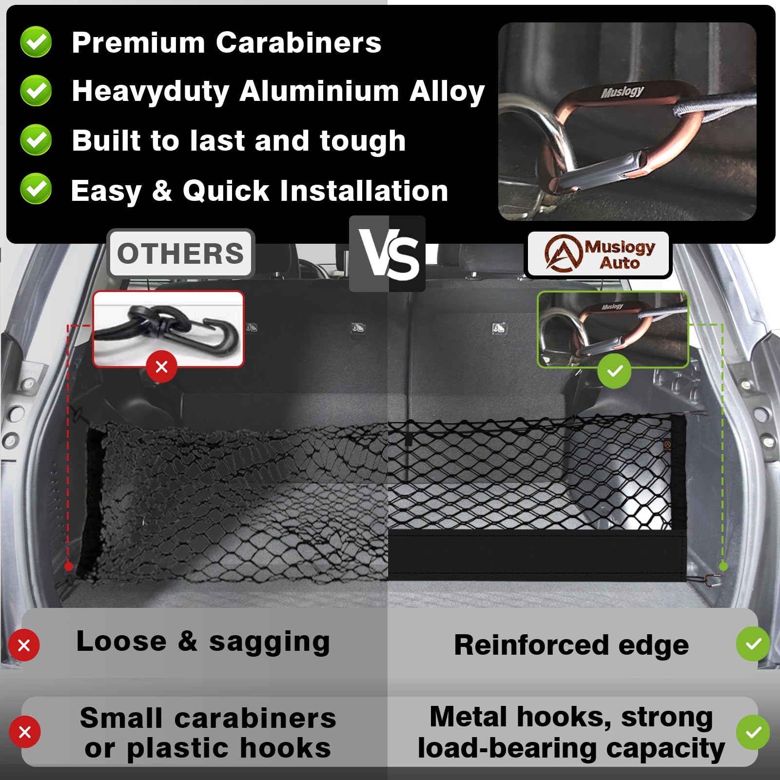 Muslogy Envelope Style Trunk Cargo Net Compatible With Toyota Rav4 2013-2018 Accessories Custom Fit Trunk Organizer Upgraded Sto