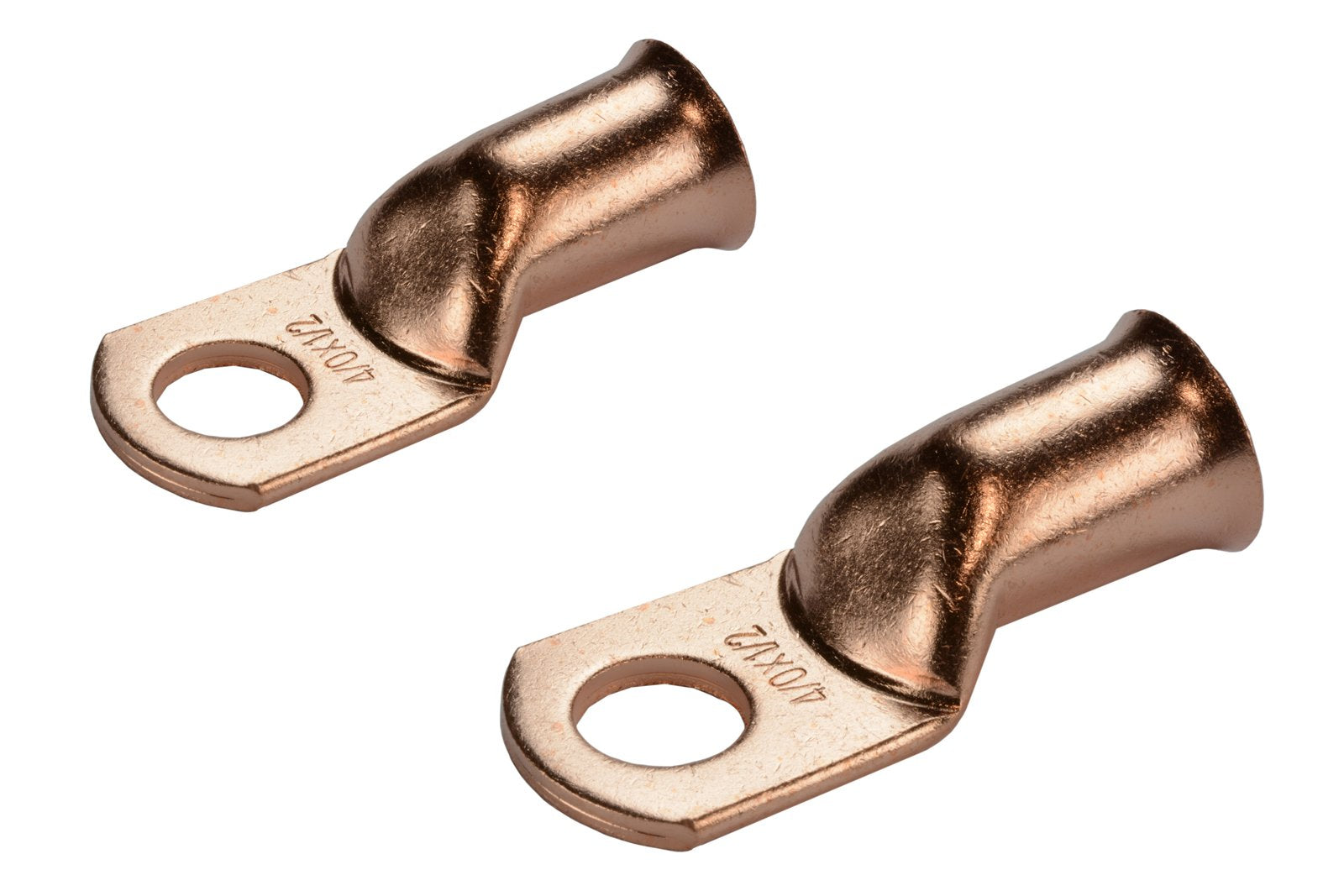 Temco 2 Pack Bare Copper Welding Battery Cable Ends, Lugs Terminal 4/0 Awg 1/2 '' Hole (6 Awg To 1/0 Awg Options Available)