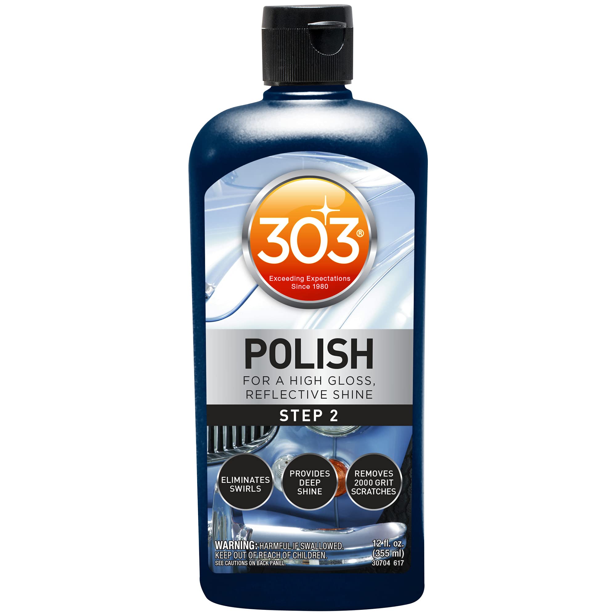 303 Polish - For High Gloss, Reflective Shine - Eliminates Swirls - Provides Deep Shine To Paint - Removes 2000 Grit Scratches (