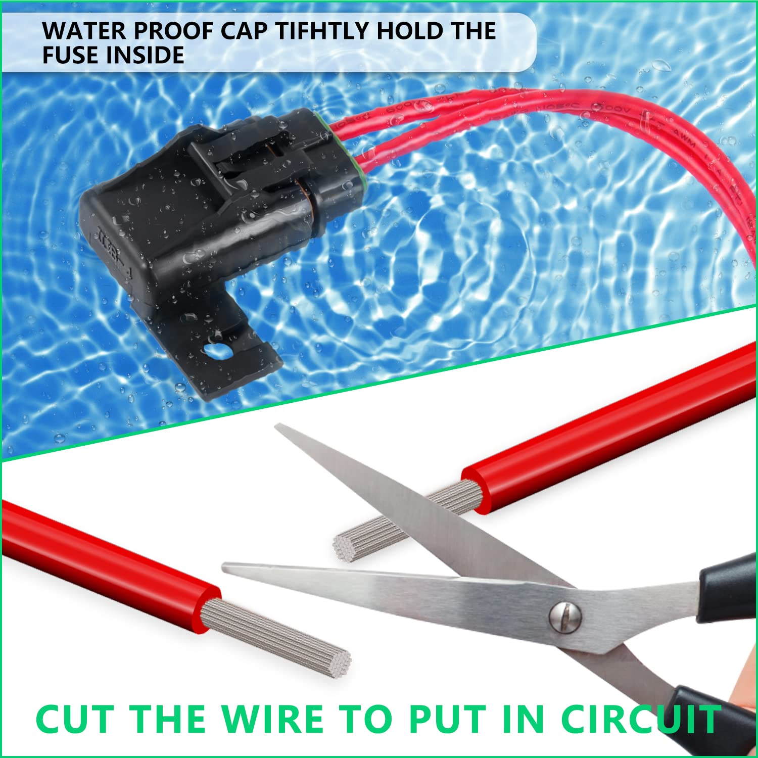 Newdeli Waterproof Inline Fuse Holder 12V With Cover 6 Pack - Automotive/Marine/Vehicle Weatherproof Ato/Atc Blade Fuse Holder 12Awg 30A Protecting Circuits And Electrical Equipment