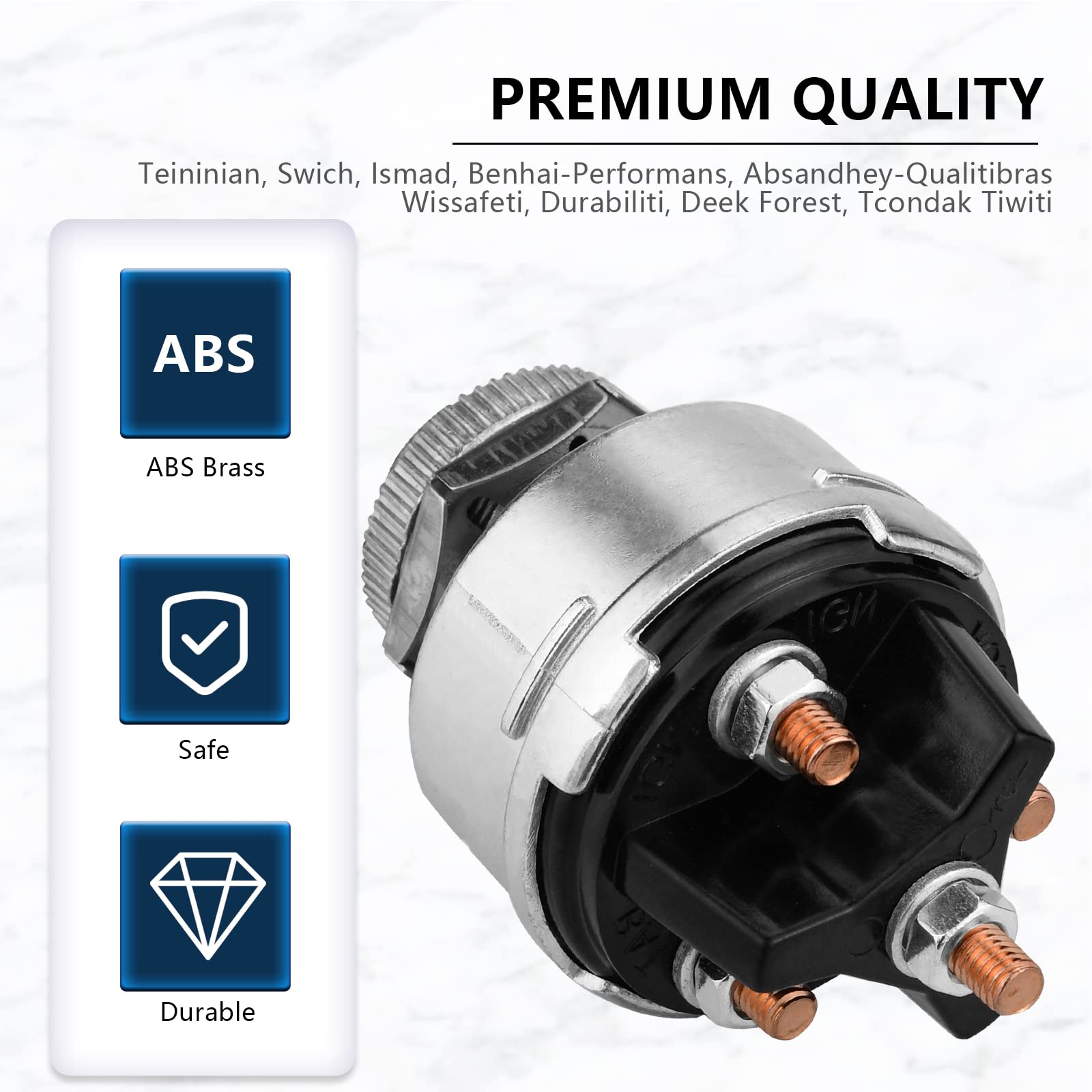 Ignition Switch With Key, 4 Position Universal Key Ignition Switch 12V For Car, Truck, Tractor, Trailer, Forklift, And More, Acc/Off/Ign/Start