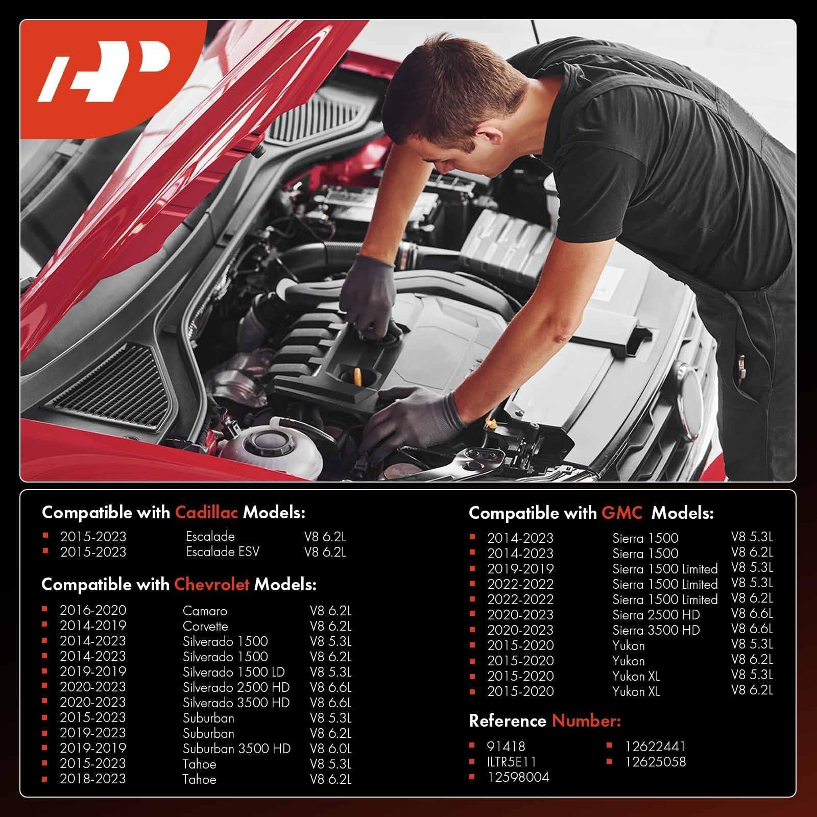 A-Premium Iridium Platinum Spark Plugs Compatible with Chevrolet Silverado 1500, 2500/3500 HD, Tahoe, Camaro, Suburban, Corvette