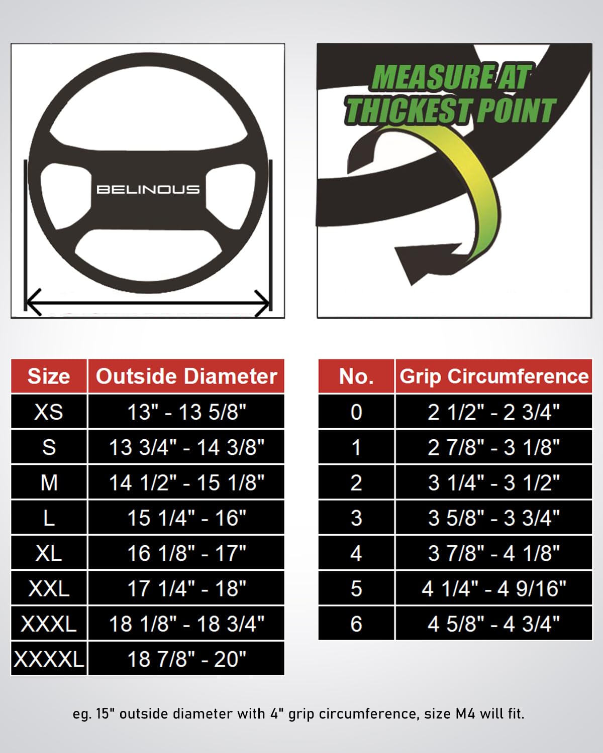 Belinous Universal Leather Truck Steering Wheel Cover, Stitch On Wrap (Size Xl2, Black)