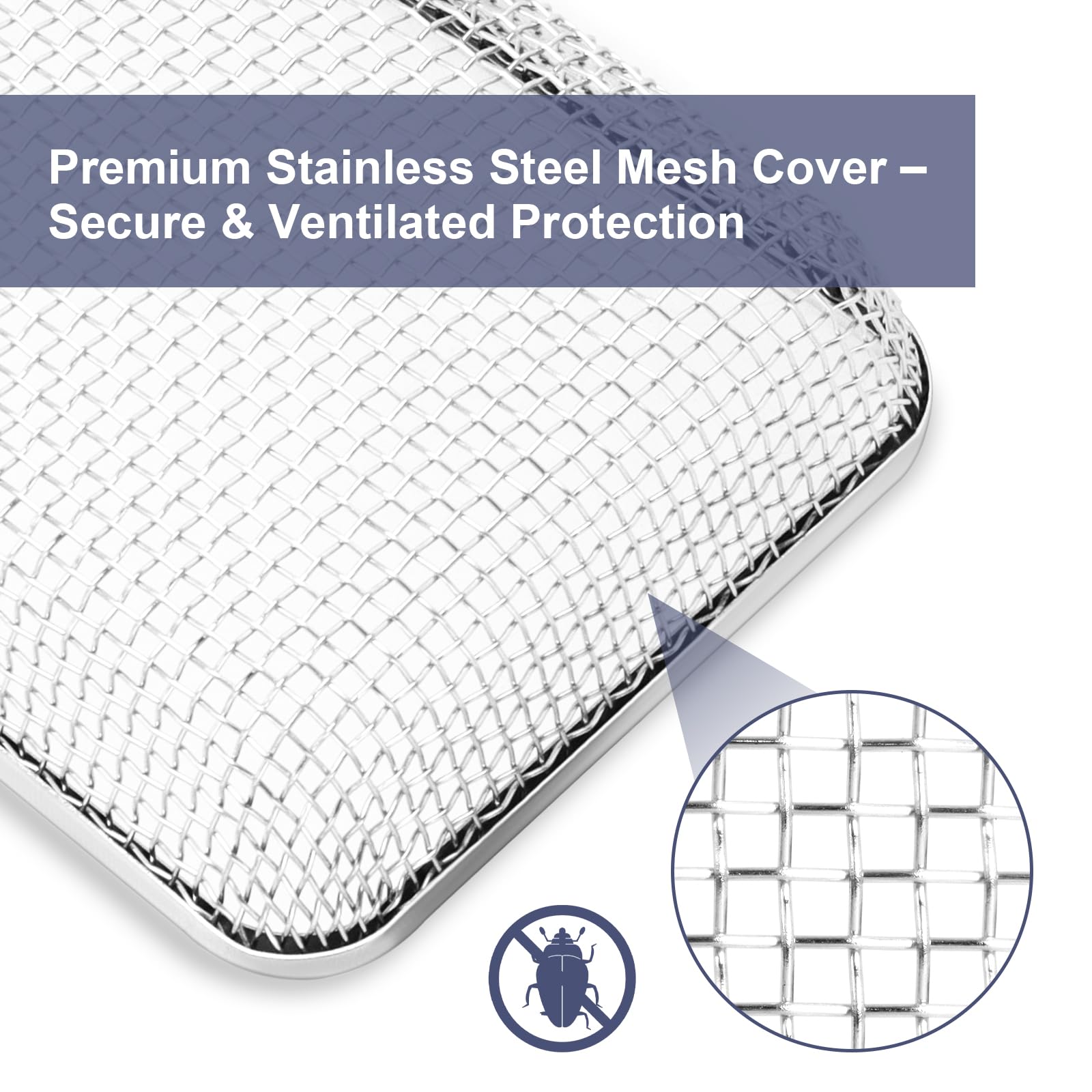 RV Furnace Vent Cover,Flying Insect Bug Cover,Stainless Steel Screen to Protect RV Water Heater from External Creature,7.5''x 4.