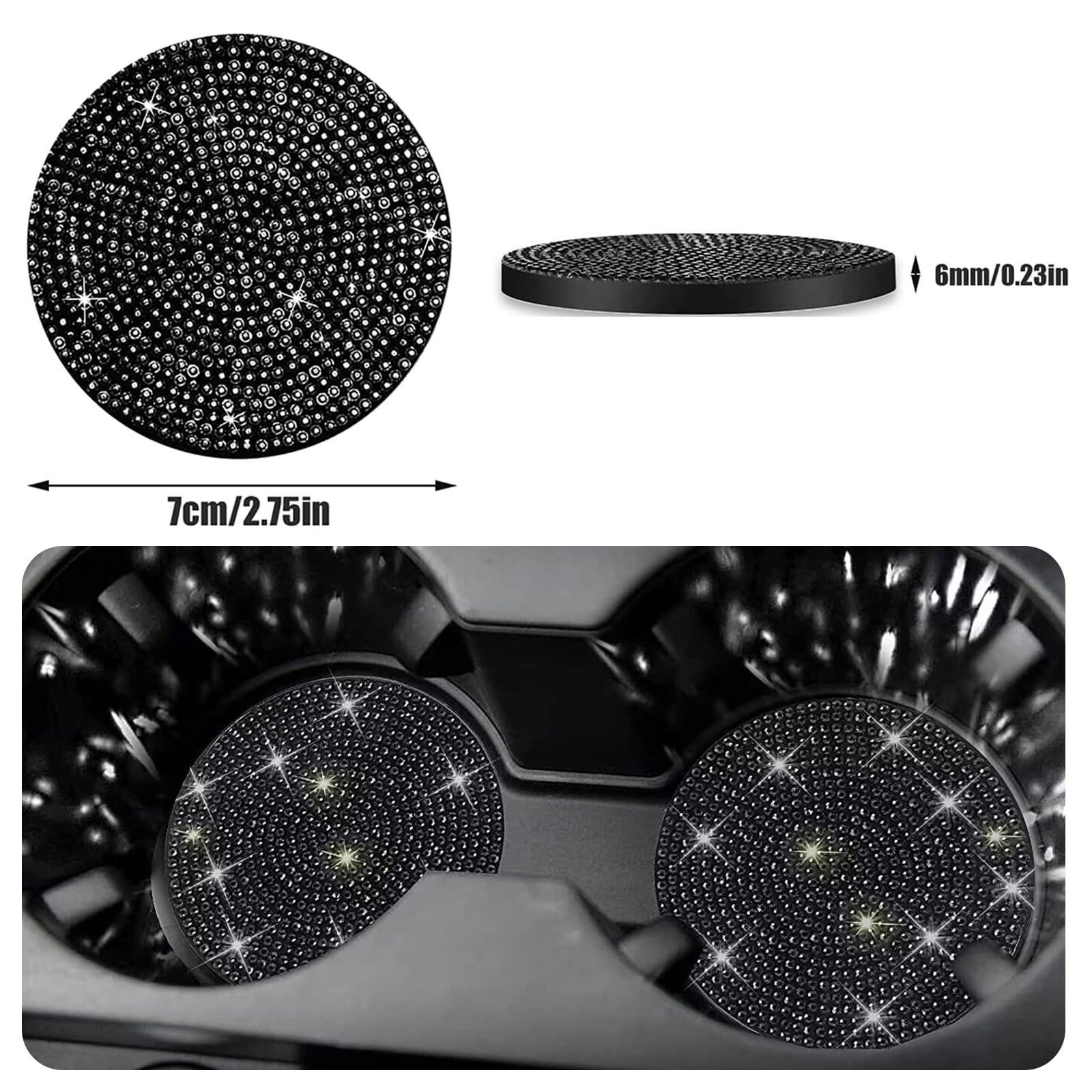 Black Bling License Plate Frame 2 Pack Rhinestone License Plate Frame Car License Plate Frame Sparkly License Plate Frame Holder