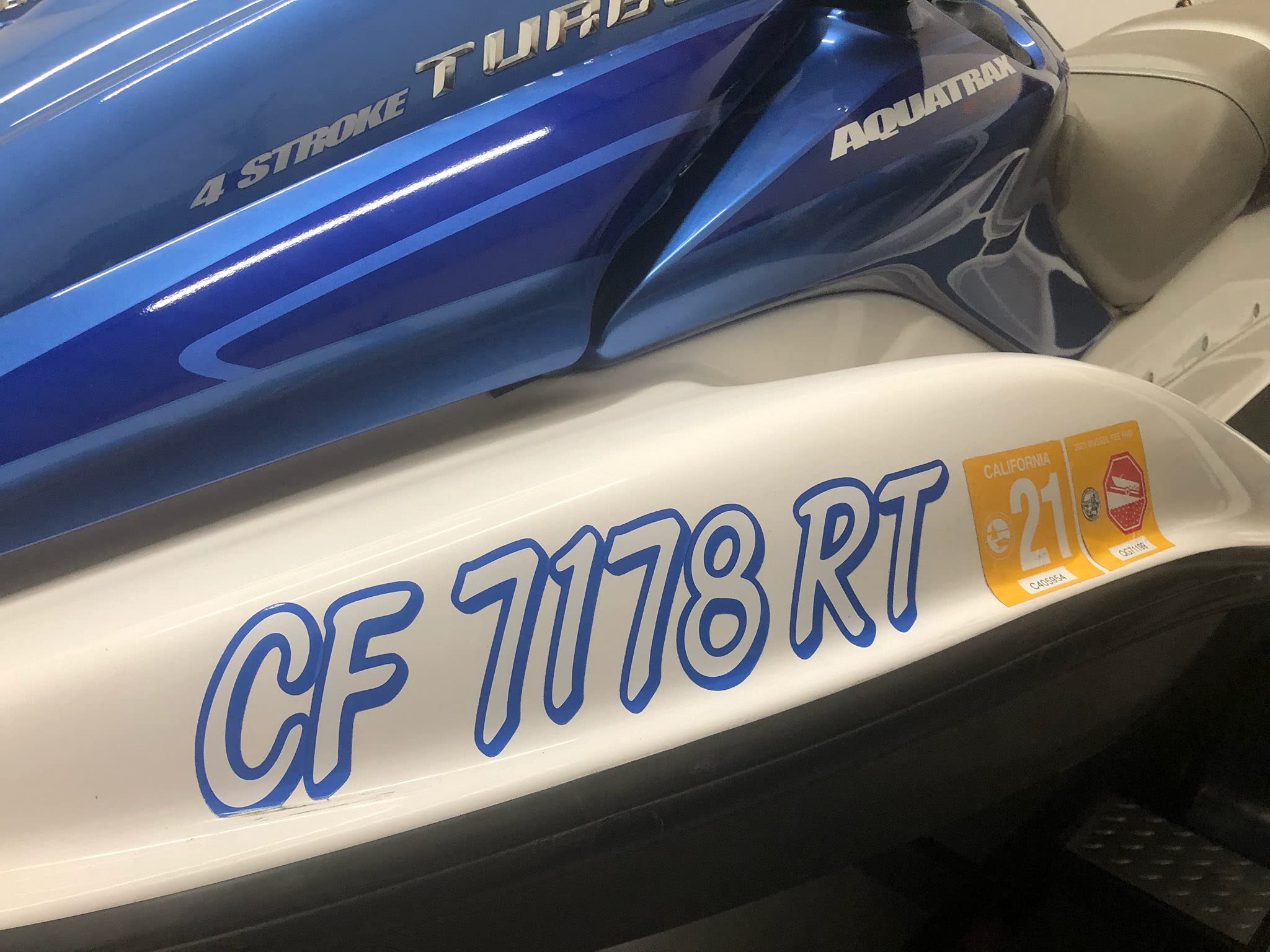 Stiffie Whipline Solid Metallic Gold/Black 3 Alpha-Numeric Registration Identification Numbers Stickers Decals For Boats & Personal Watercraft