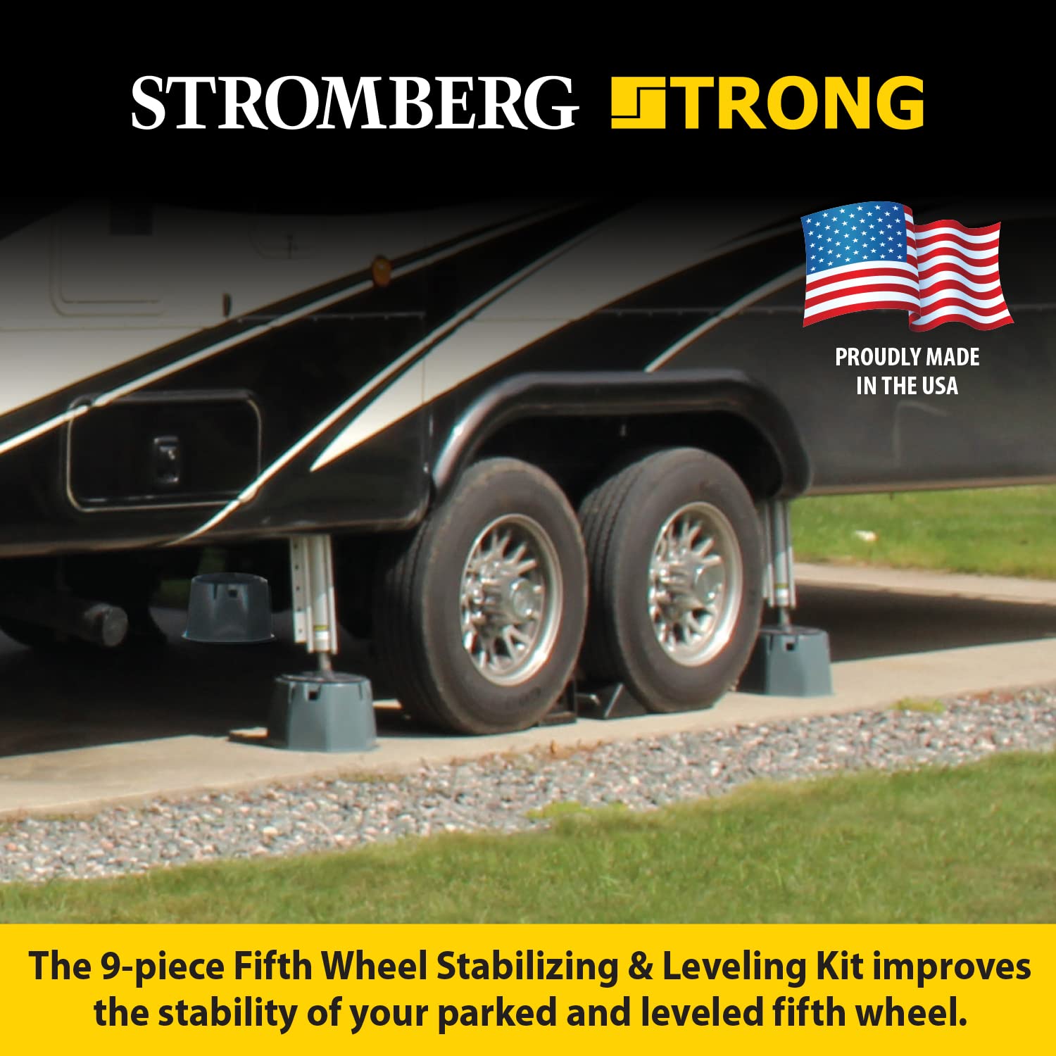 Stromberg Carlson Jbp-Fwkit Fifth Wheel Leveler Kit - Heavy Duty Rv Stabilizer System With Adjustable Heights For Enhanced Stability And Safety