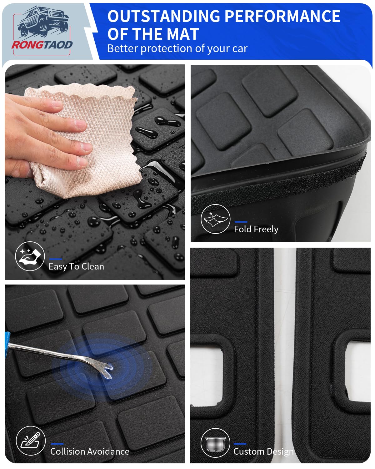 Rongtaod Floor Mats Compatible With 2020-2025 Hyundai Palisade 7 Seats Cargo Mat 2Nd&3Rd Row Kick Mat 2024 Palisade Accessories