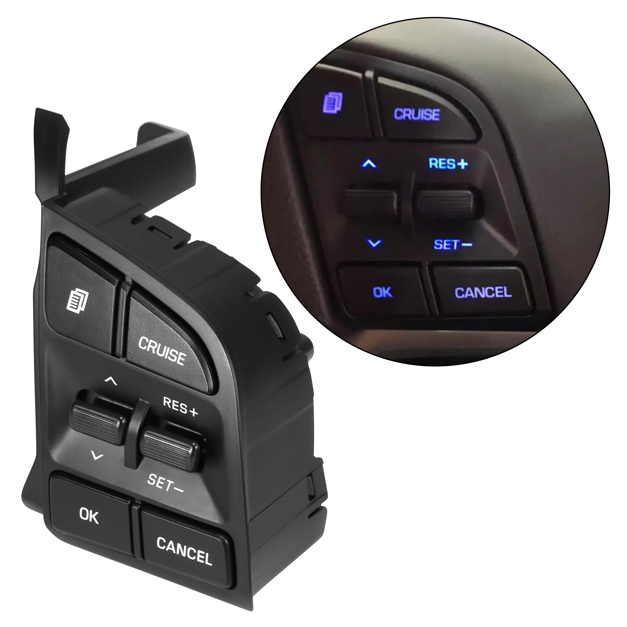 Husuku Steering Wheel Cruise Control Switch Right Side Compatible With Hyundai Tucson 2015 2016 2017 2018 2019 Replace 96720-D32