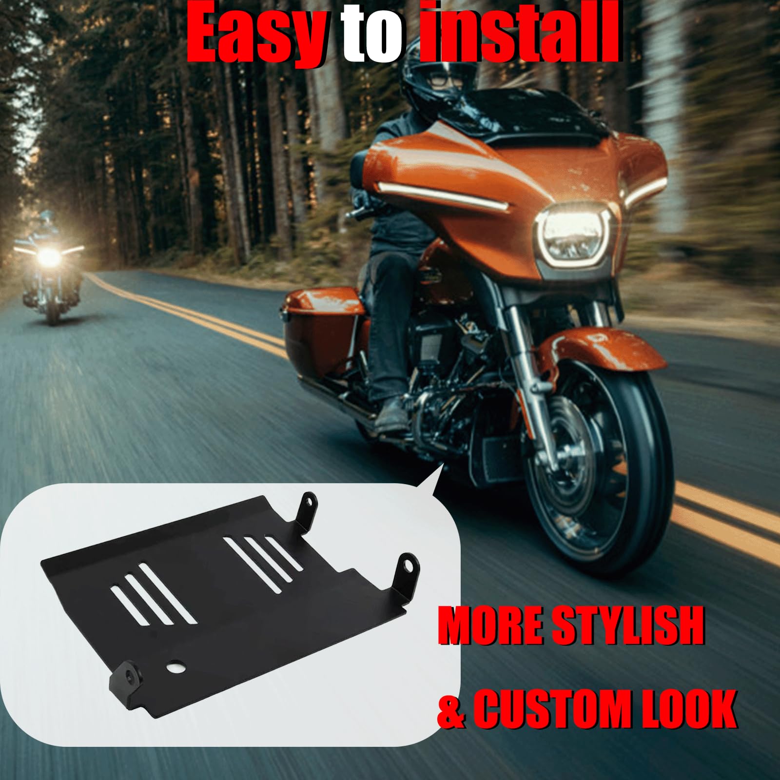 VPZMT Skid Plate Fit for Harley Touring, Road Glide, CVO Road Glide, Street Glide, CVO Street Glide, Special FLHXSE Lower Engine