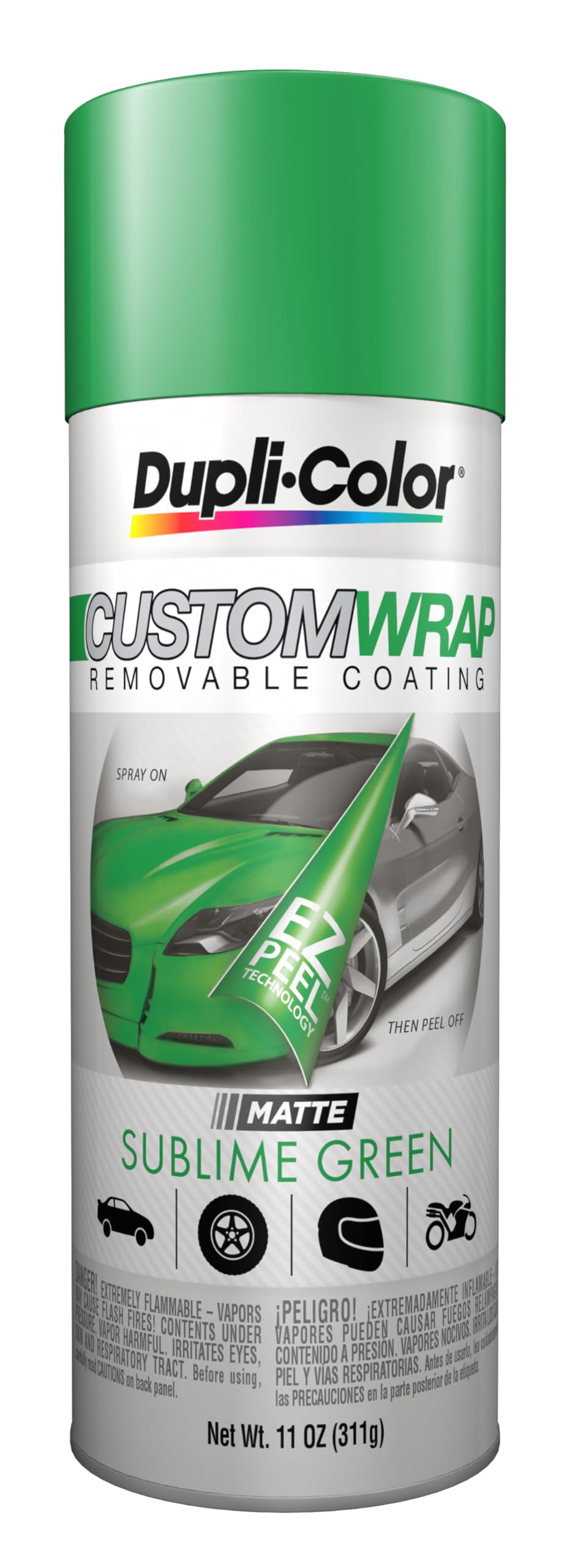 Dupli-Color ECWRC8037 Custom Wrap Matte Removable Automotive Paint - Sublime Green Spray Paint - 11 Oz. Aerosol Can
