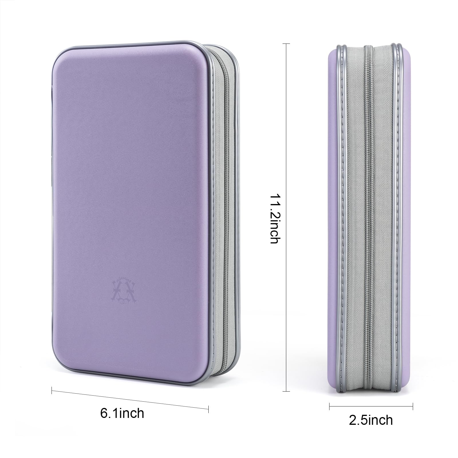 Alavisxf 96 Capacity DVD CD Case Holder - Hard Plastic Zippered Organizer for Car, Home, Travel - Lavender Color
