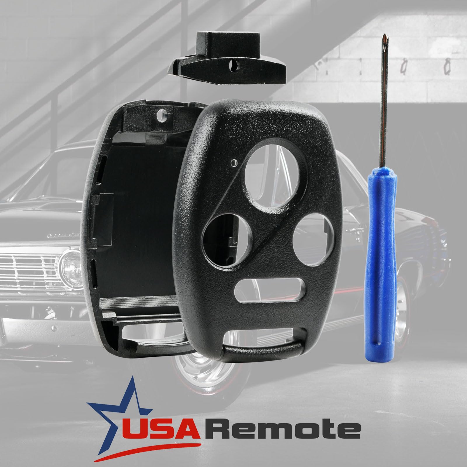 Cutting Not Required - Key Fob Keyless Entry Remote Shell Case & Pad Fits Honda 2003-2012 Accord / 2006-2013 Civic Ex / 2009-201