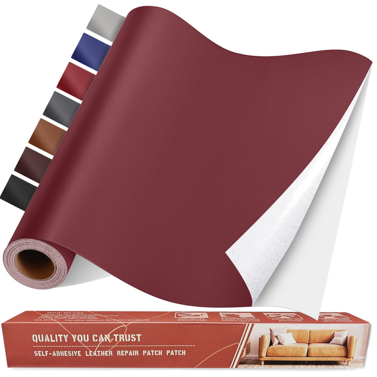 Yikda Self Adhesive Leather Repair Patch Kit, 31.4 In X 16 In Large Vinyl Leather Repair Tape For Furniture, Car Seat, Couch, So