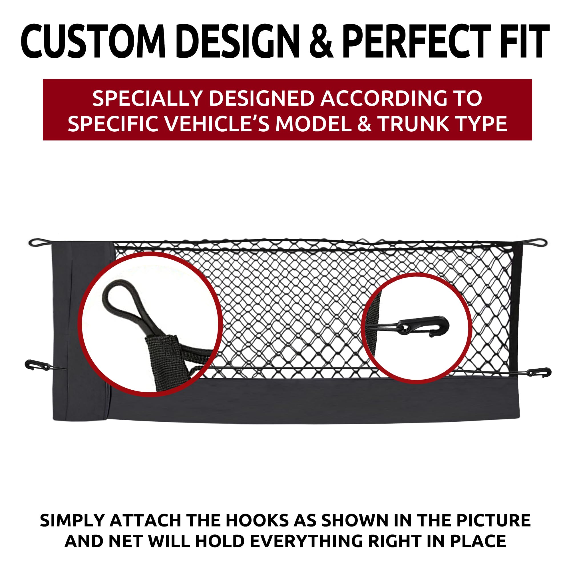 Envelope Style Trunk Mesh Cargo Net For Chevrolet Tahoe LS LT RST 2021-2024 - Car Accessories - Premium Trunk Organizers and Sto