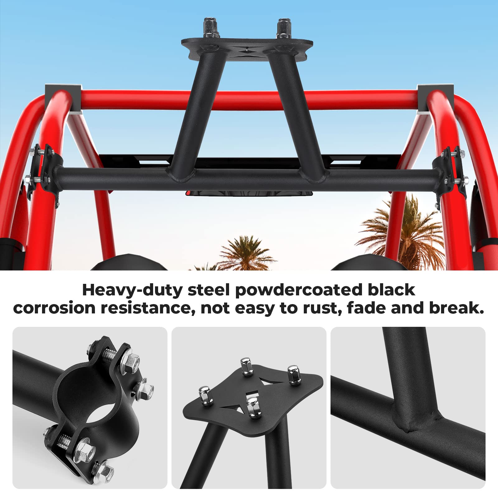 KEMIMOTO UTV Spare Tire Carrier Mount Compatible with RZR XP 1000, Heavy Duty Steel Black Coated UTV Spare Tire Holder Compatibl