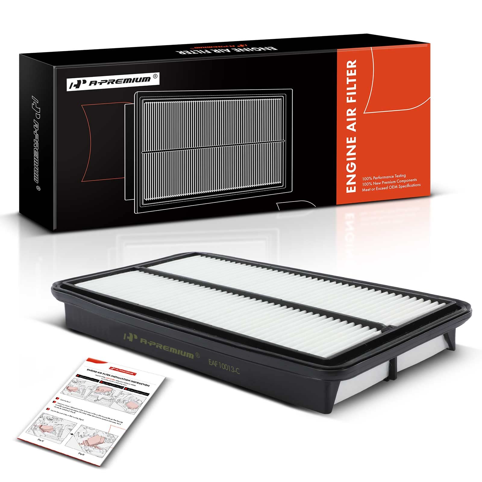 A-Premium Engine Air Filter Compatible with Acura & Honda Models - MDX 2007-2009, Odyssey 2005-2010, Pilot 2009-2015 - V6 Engine