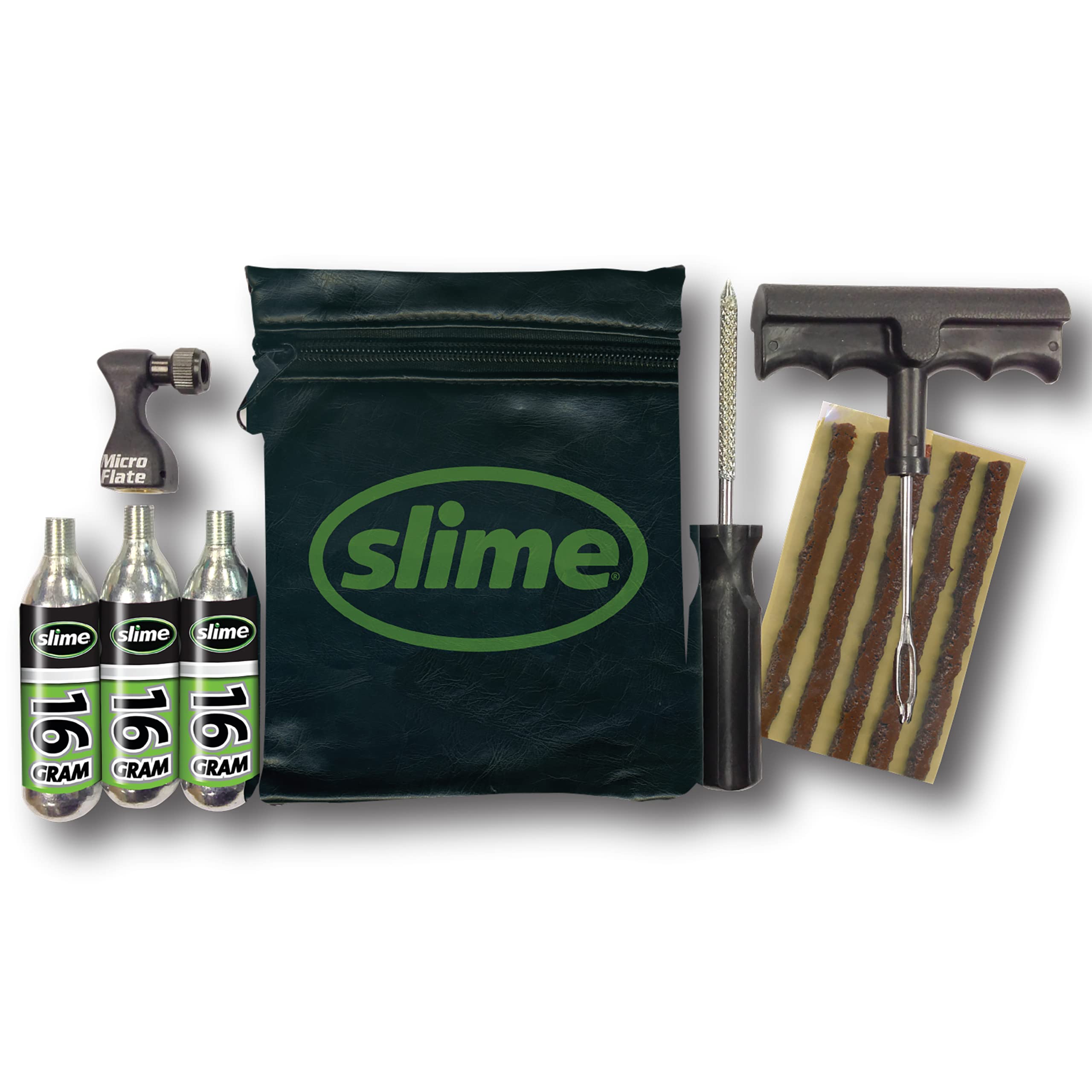 Slime 20240 Tire Repair and Inflation Kit, Tubeless Tires, Trailer & ATV Emergency Puncture Repair, Quick and Easy, Contains Mini Inflator