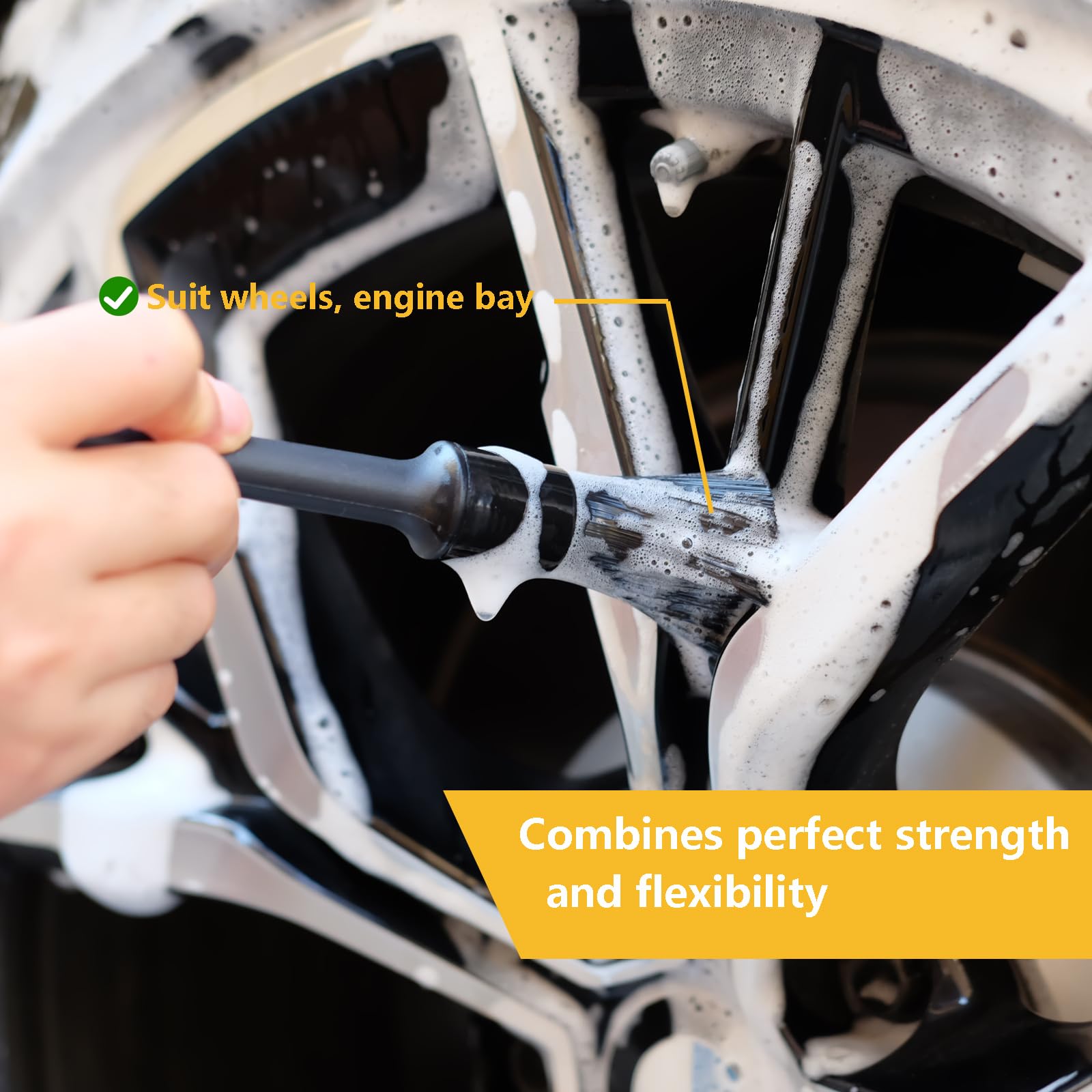 Gven Car Detailing Brush Set Car Cleaning Gel Interior Kit Auto Dust Brush Air Vent Duster & Soft Dust Remover Wheel Brush Inter