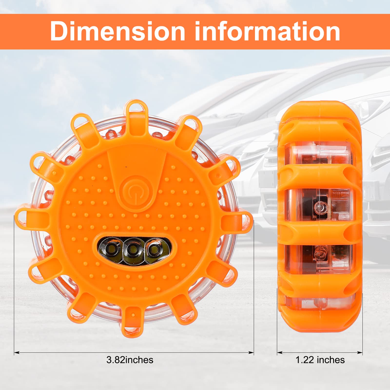 12 Pack Flare Light Led Road Safety Flashing Warning Kit Roadside Emergency Beacon Magnet Hook Vehicle Boat Truck Disc Magnetic