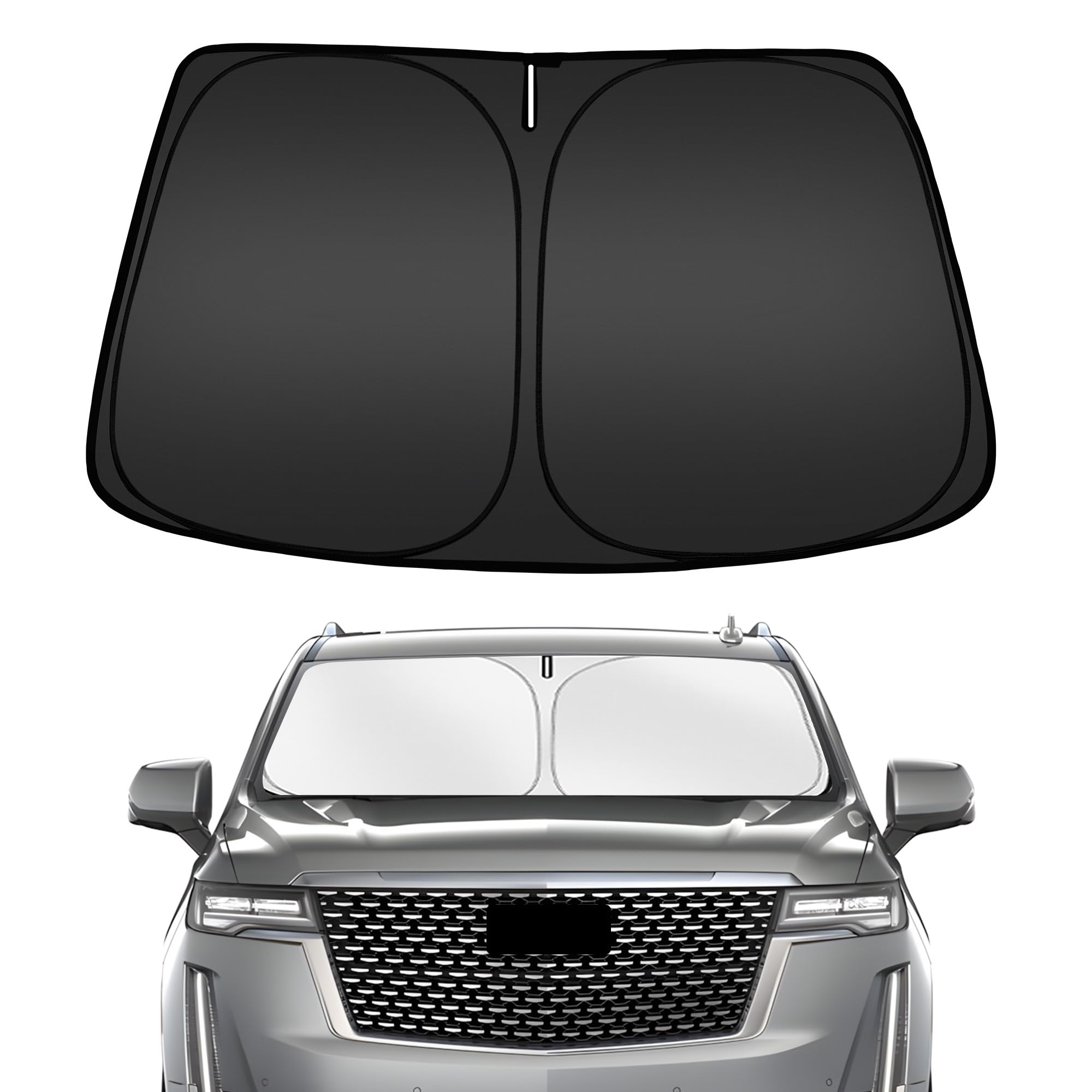 Arismotor Windshield Sun Shade For Cadillac Escalade 2021-2025, Custom Fit Foldable Front Window Sunshade Sun Visor Protector, B
