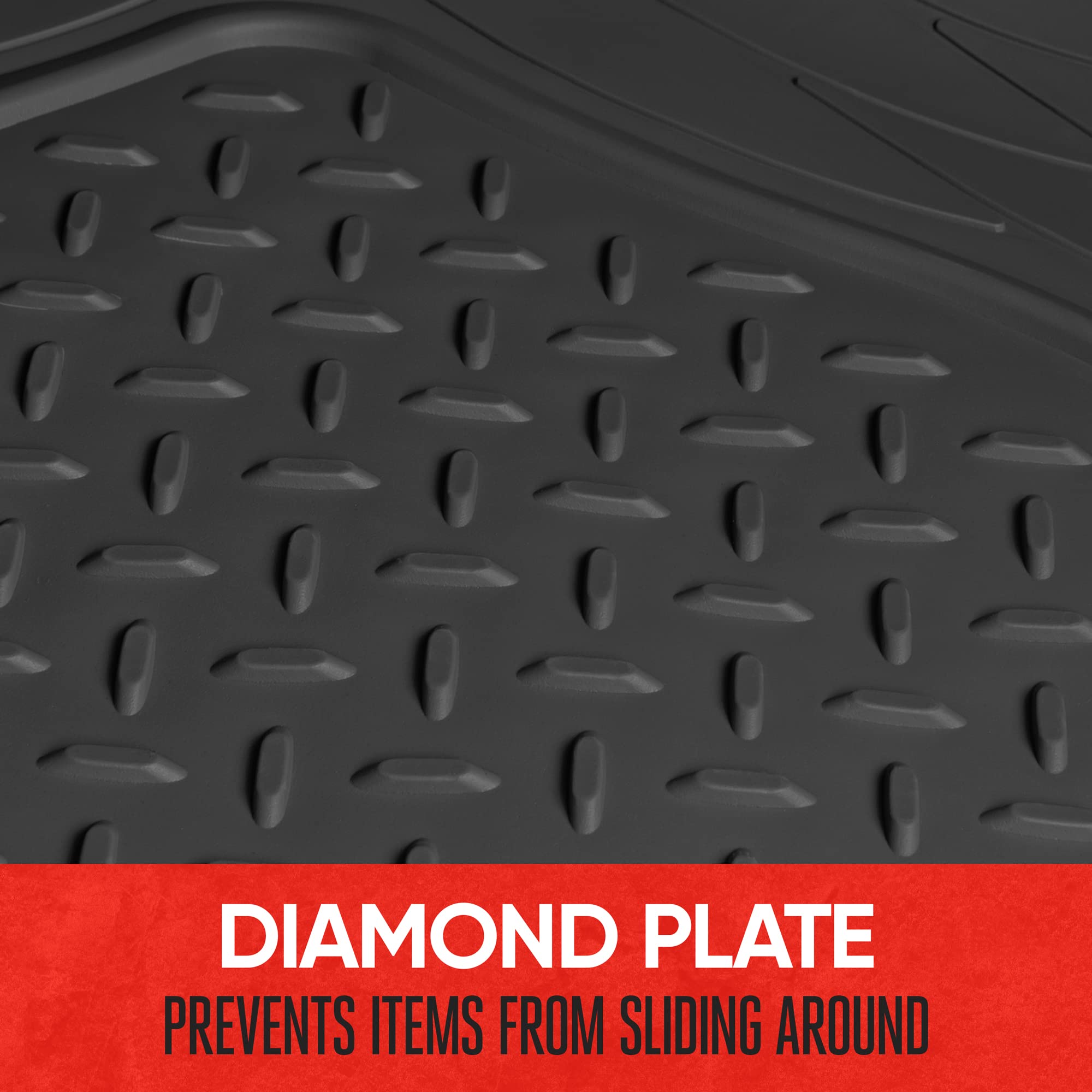 Motor Trend Heavy Duty Utility Cargo Liner Floor Mats for Car Truck SUV, Trimmable to Fit Trunk, All Weather Protection Black 31.5&quot; x 50&quot; BK