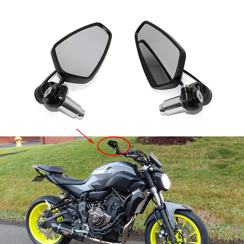 Rich Choices Black 22mm 7/8 Bar End Rear View Mirrors for GROM, MSX125, CB500F, Z125 Pro, Z650, Z750, Z800,