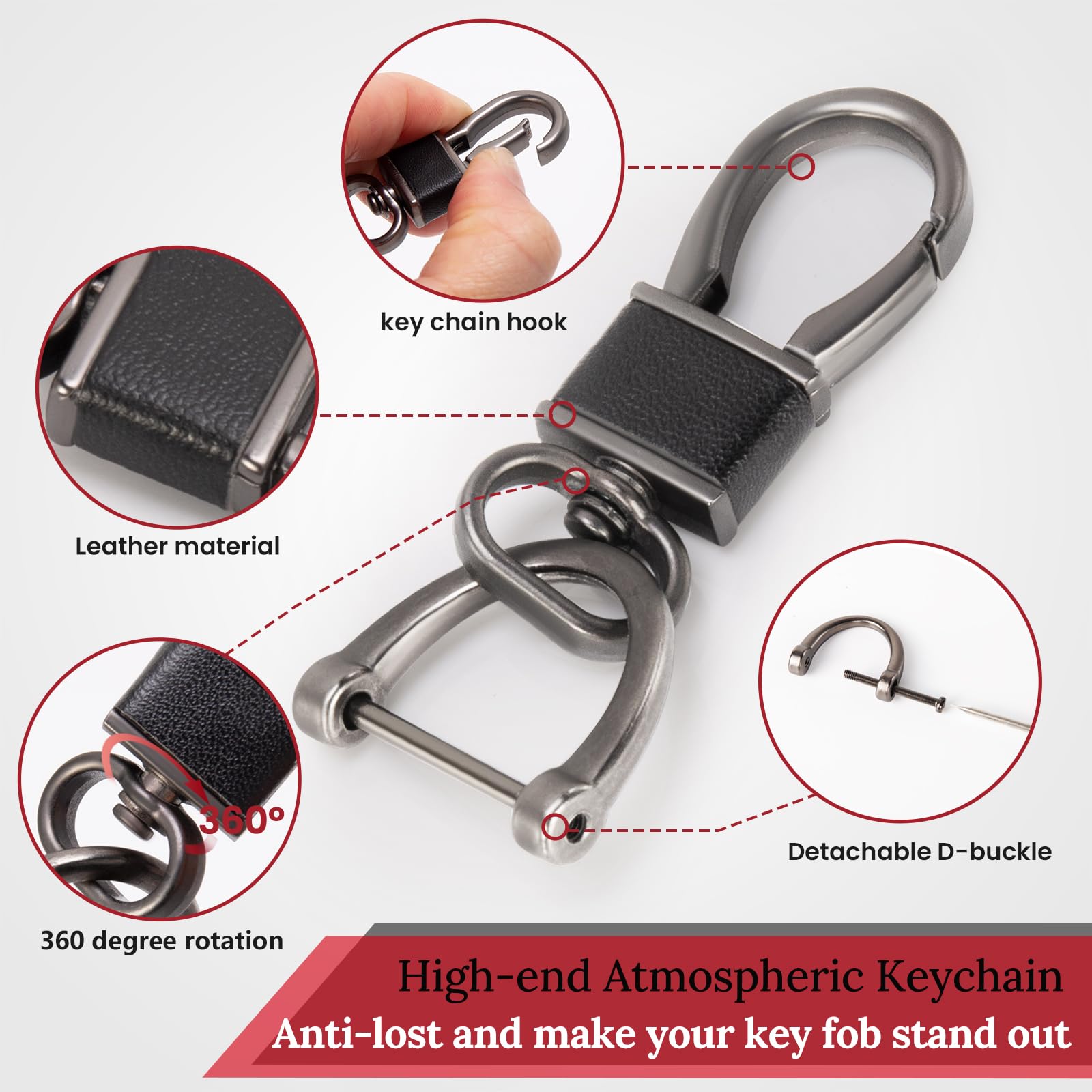 Ctrinews For Audi Key Fob Cover With Leather Keychain, Advanced Soft Tpu Surface Grain Key Case For A4 A5 A6 Q3 Q5 Q7 Tts S4 S5